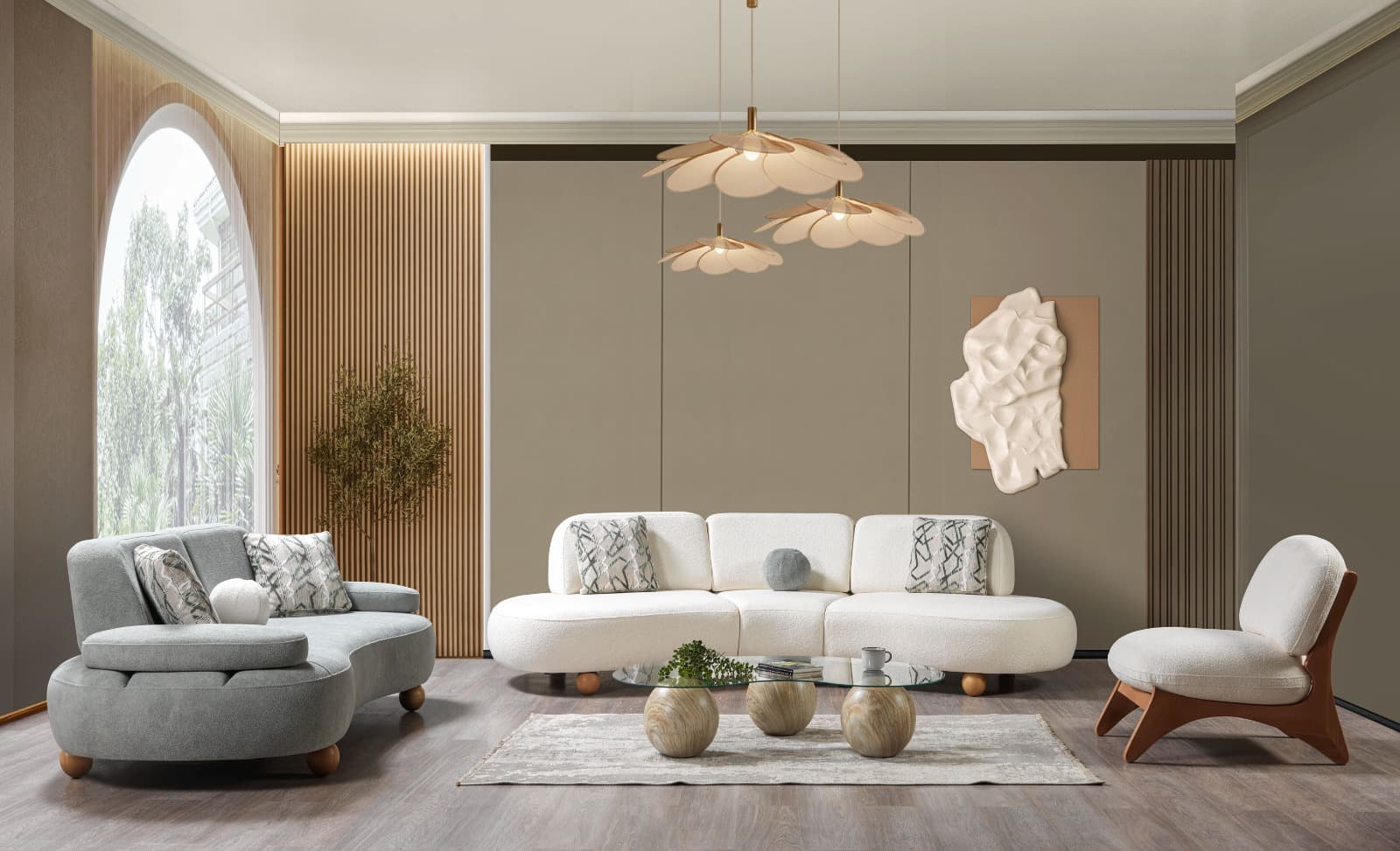 Houston Bohem Koltuk Takımı 4+3+1 2