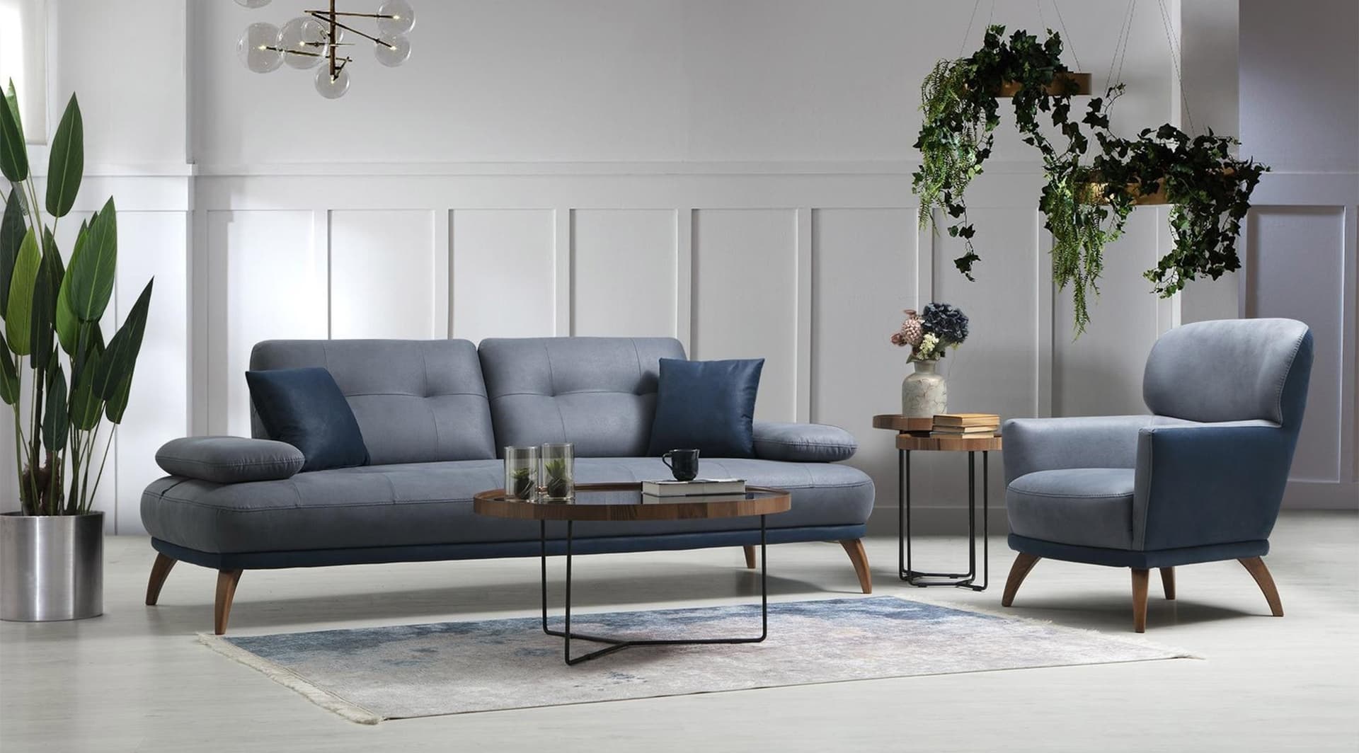 Life Ahşap Ayaklı Modern Koltuk Takımı 1