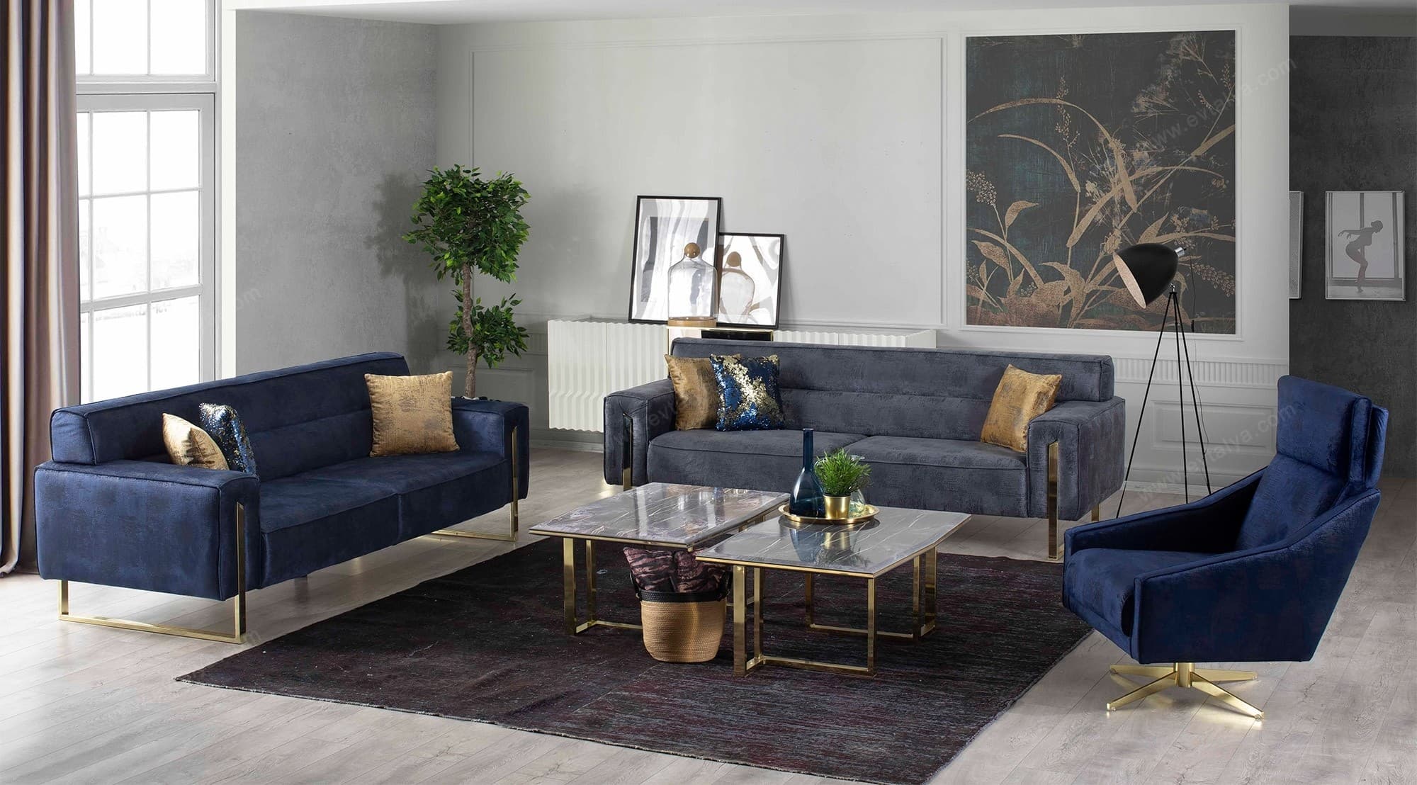 Benz Concept Mavi Koltuk Takımı