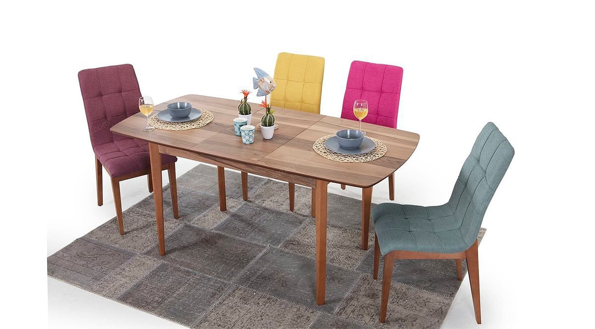 California Ahşap Masa Sandalye Takımı 2