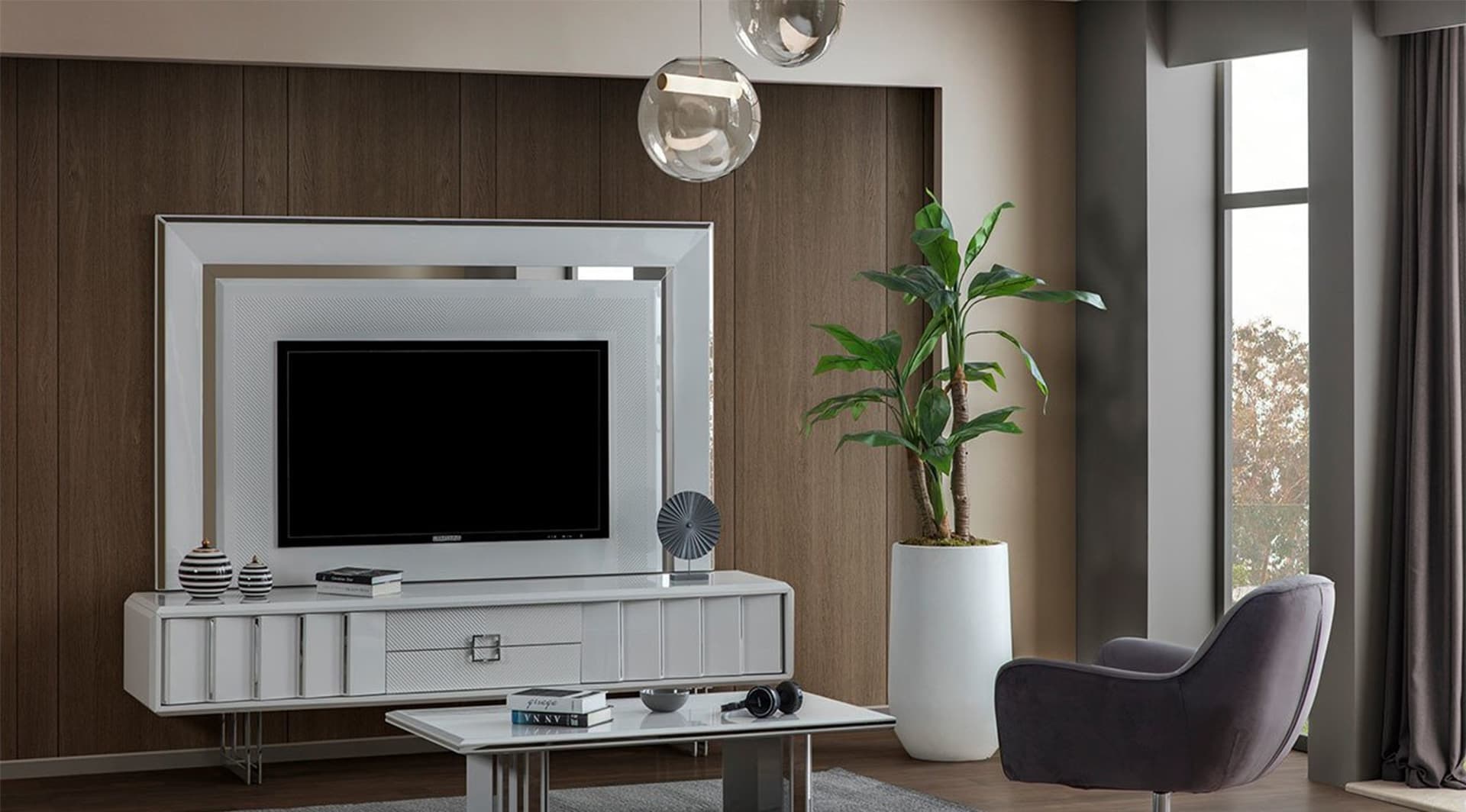 Dante Beyaz Modern Tv Ünitesi 1