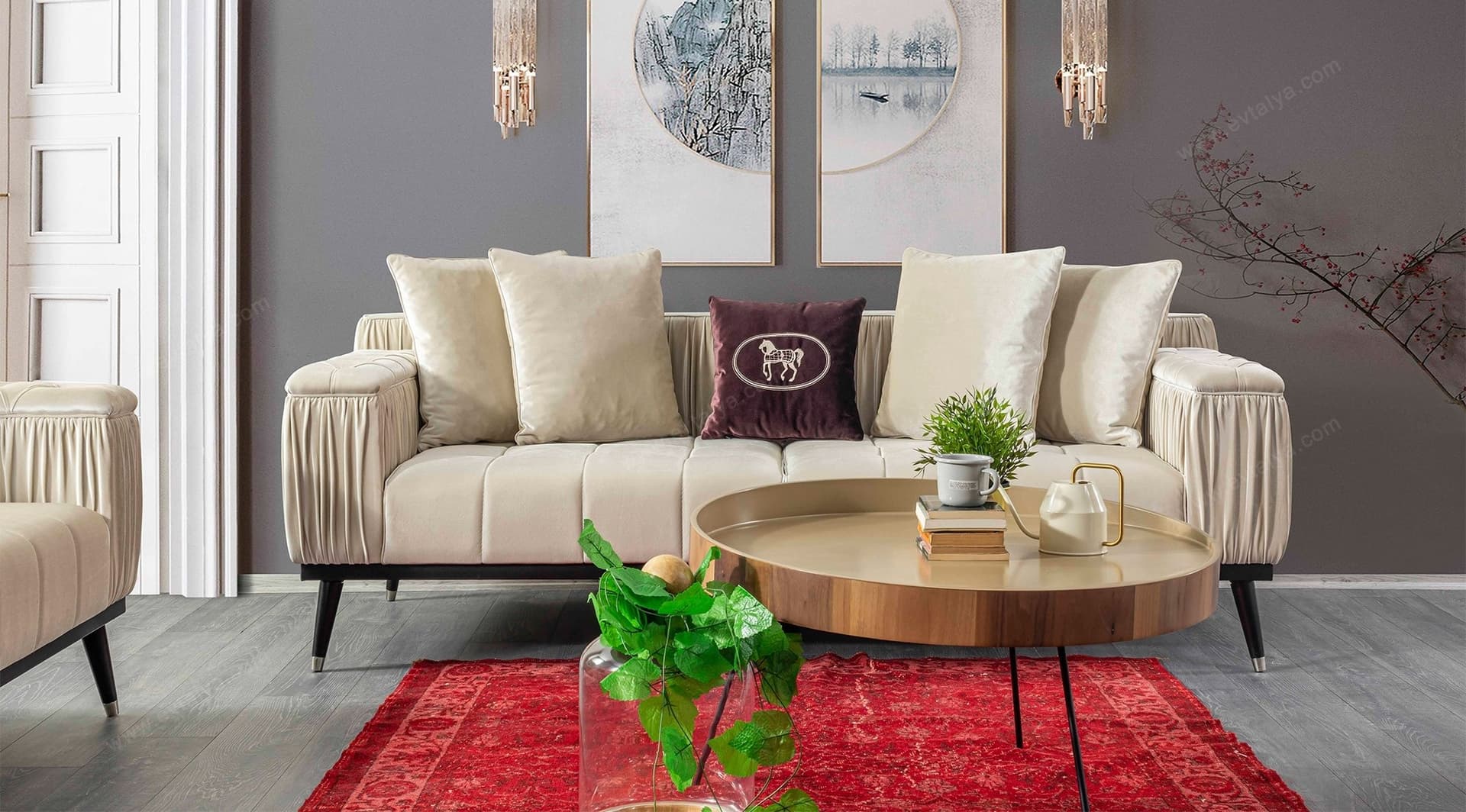 Elegante Beyaz Modern Koltuk Takımı 3