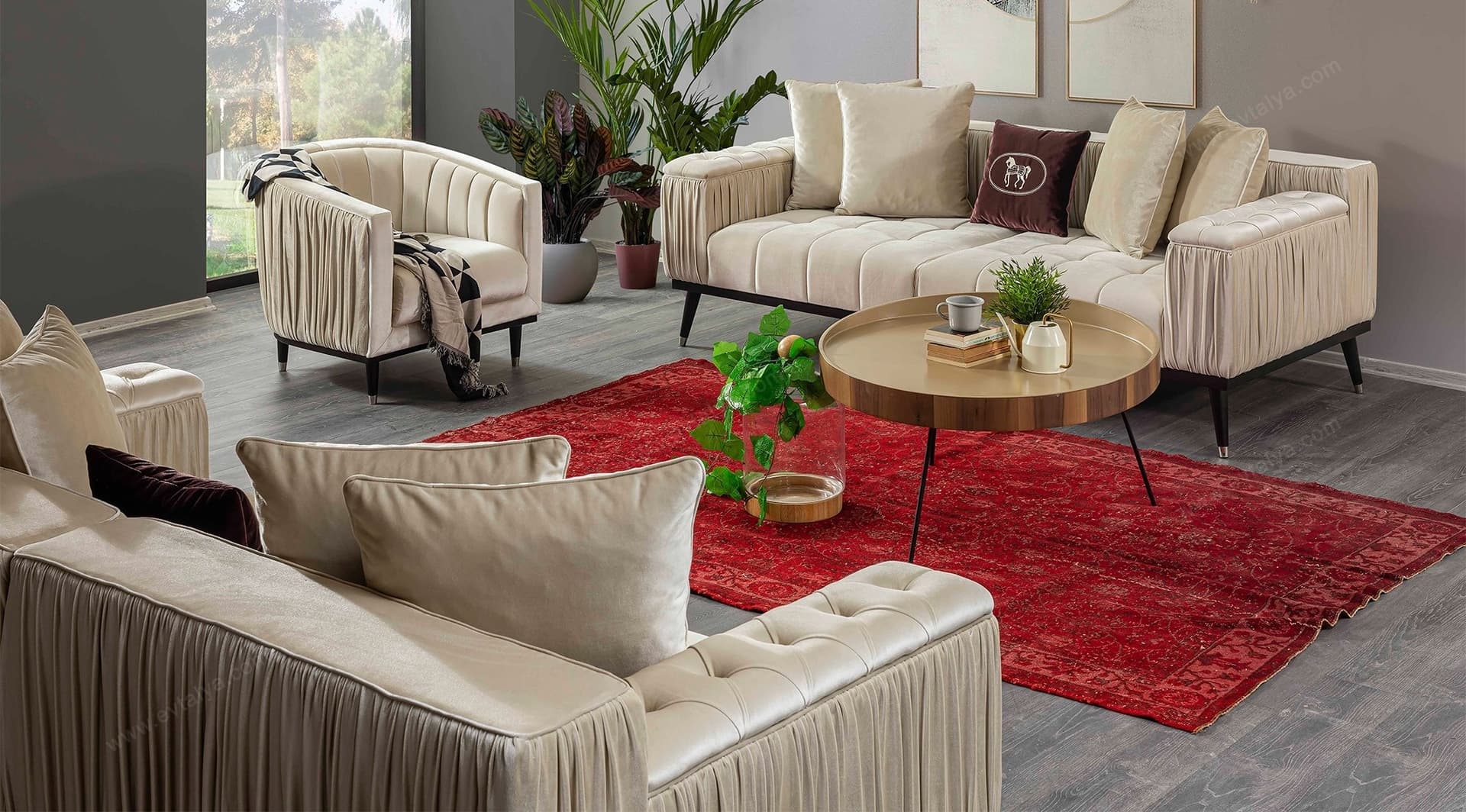 Elegante Beyaz Modern Koltuk Takımı - Image 6