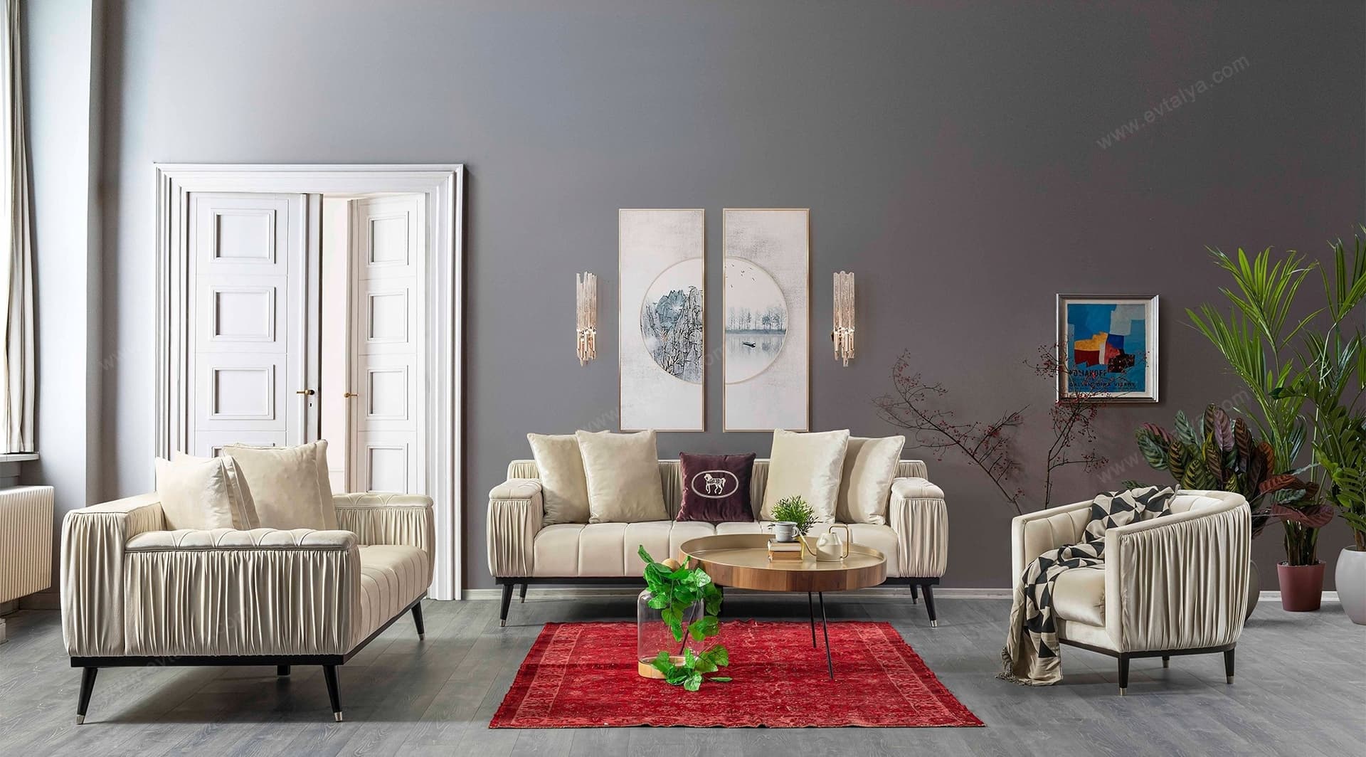 Elegante Beyaz Modern Koltuk Takımı 1