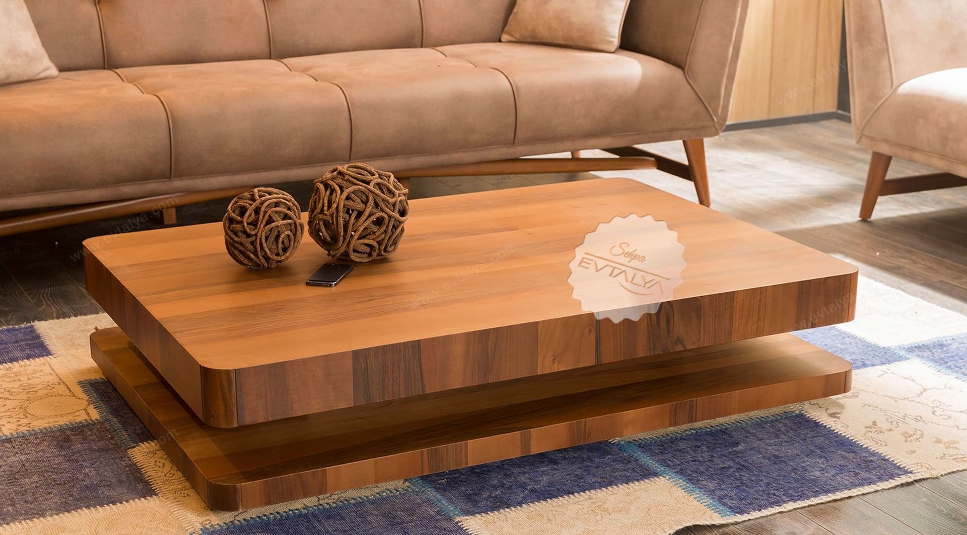 Rolex Ahşap Orta Sehpa - Image 1