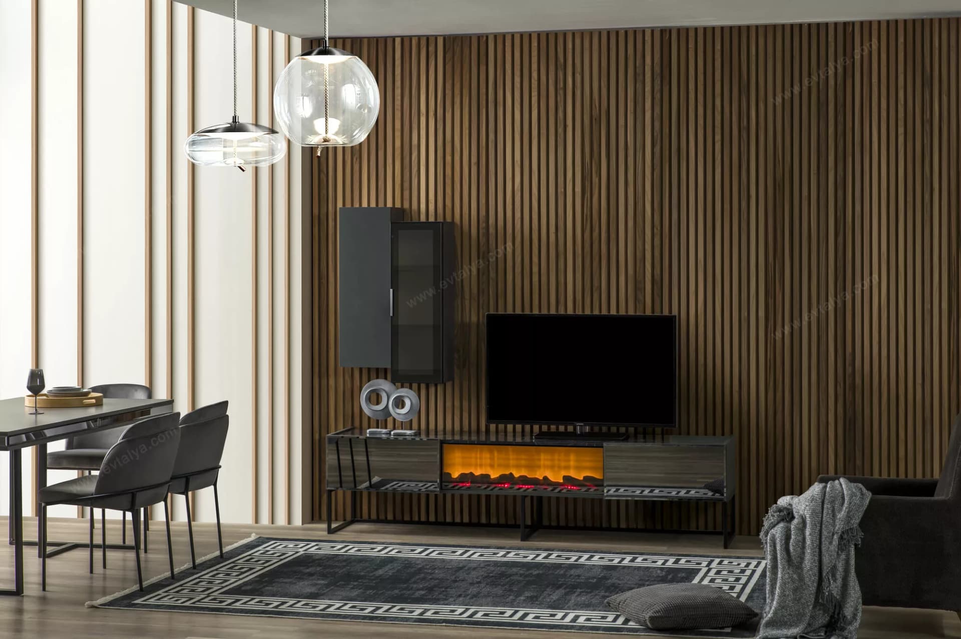 Floria Antrasit Şömineli TV Ünitesi - Image 6