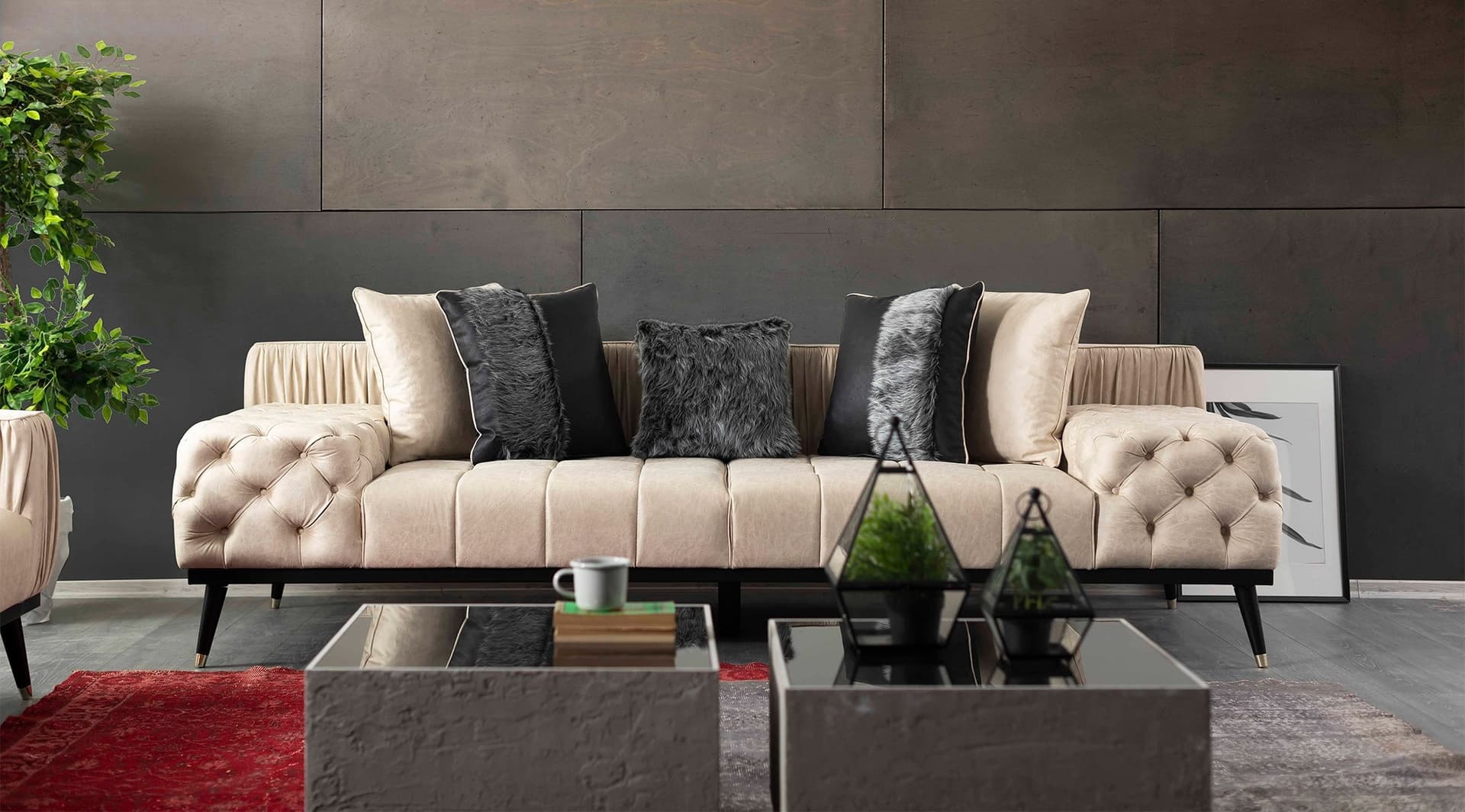 Hummer Krem Modern Koltuk Takımı - Image 2