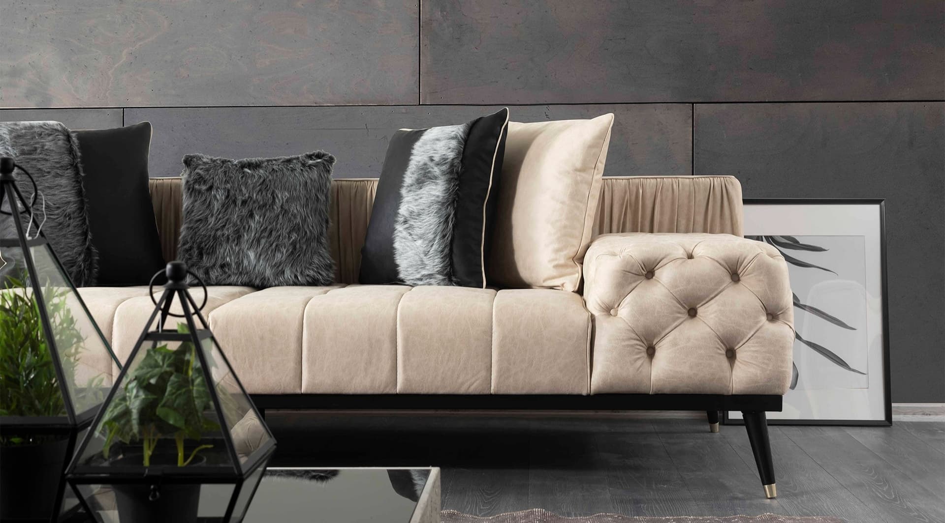 Hummer Krem Modern Koltuk Takımı - Image 7