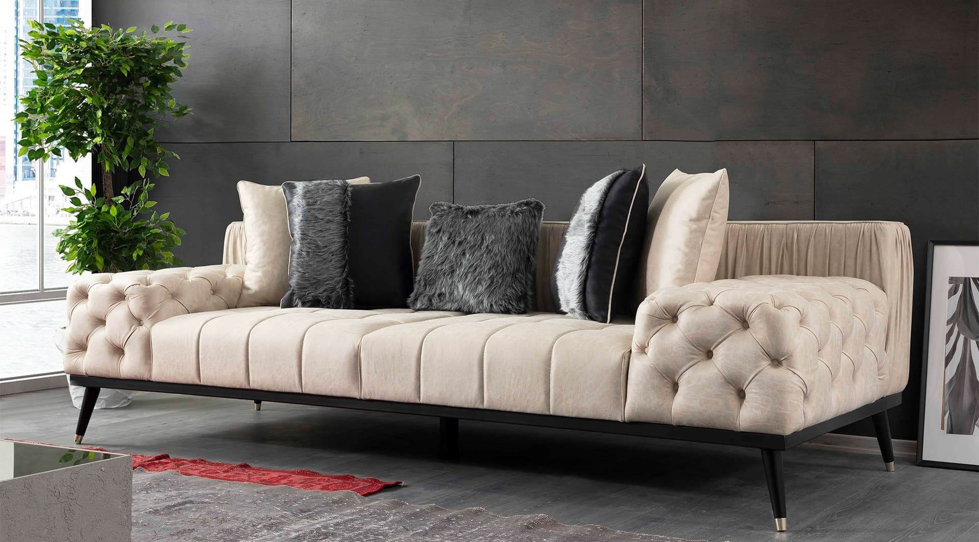 Hummer Krem Modern Koltuk Takımı - Image 10