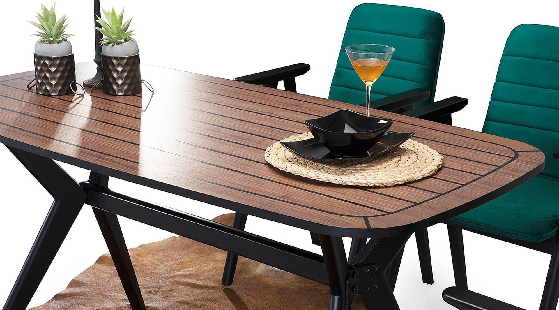 Monaco Siyah Modern Masa Takımı 4