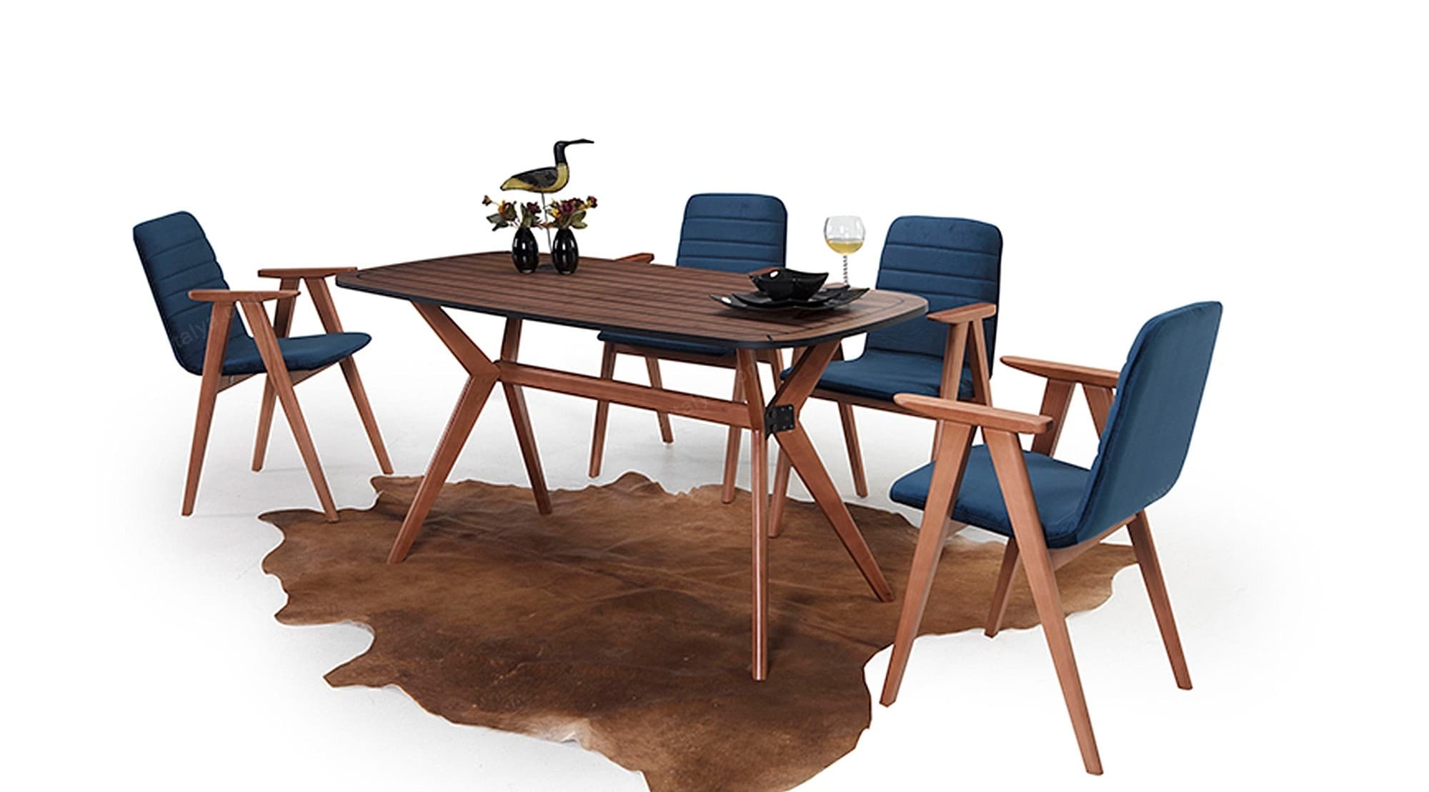 Monaco Ahşap Modern Masa Takımı