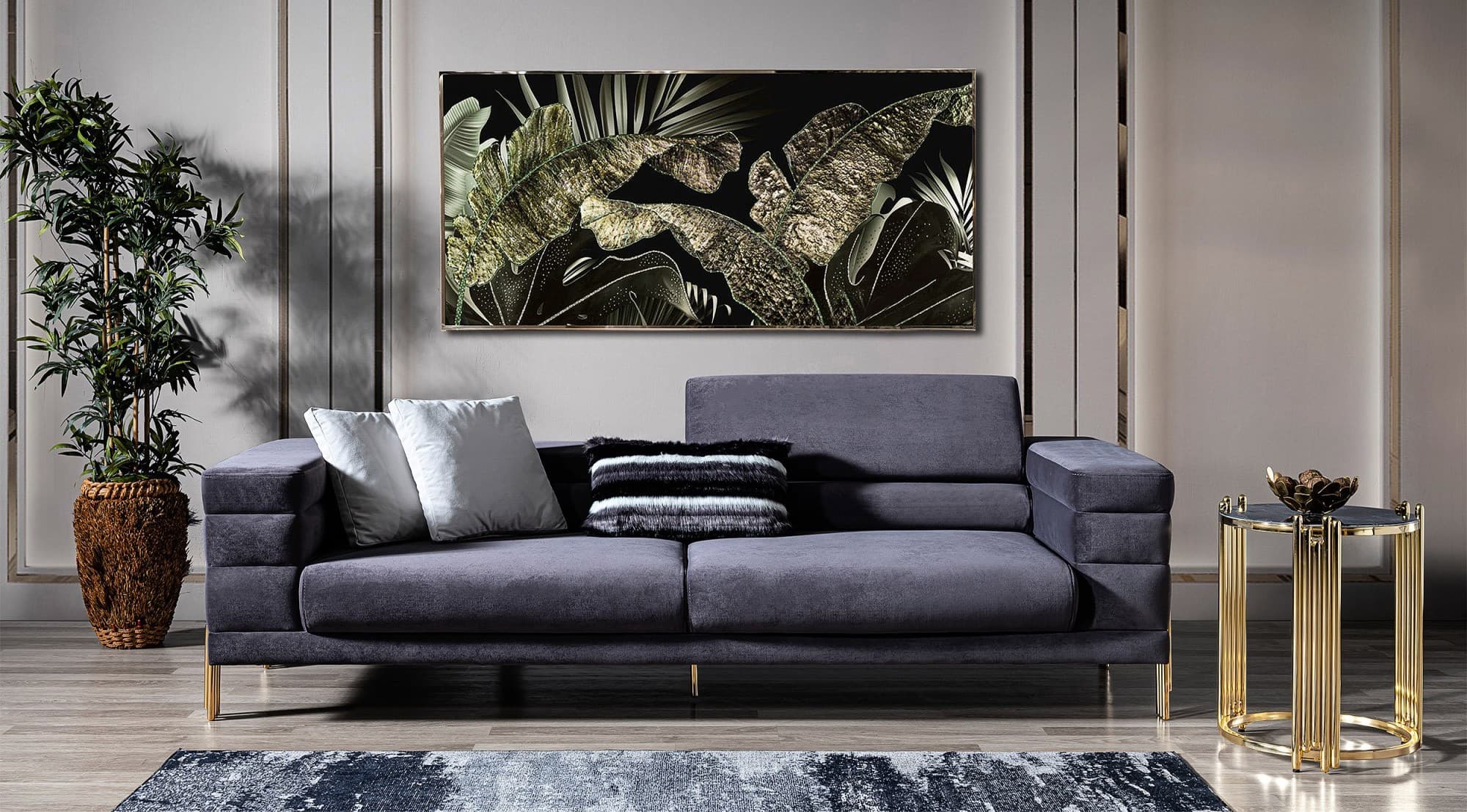 Palazzo Lüks Modern Üçlü Koltuk 3