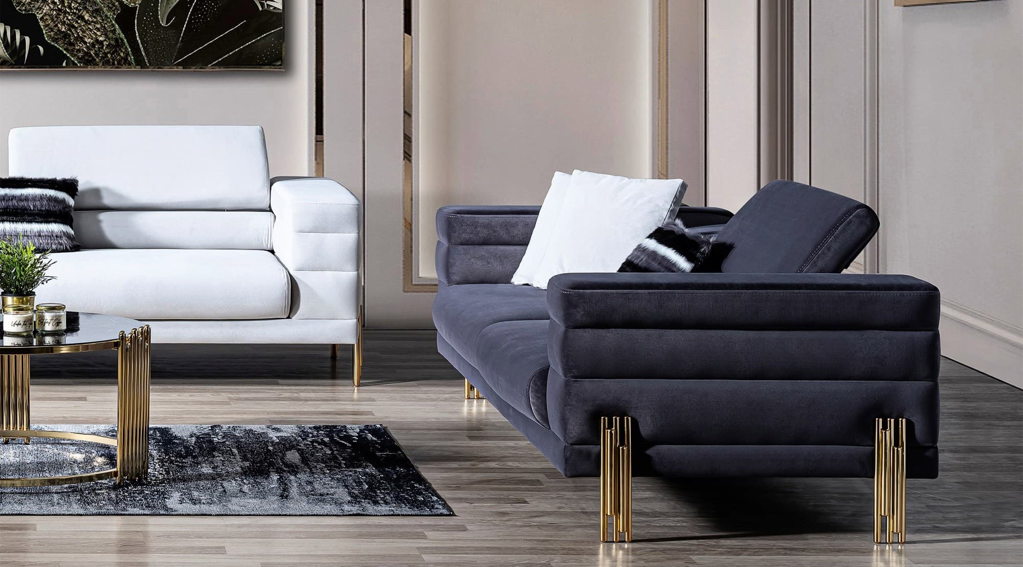 Palazzo Lüks Modern Üçlü Koltuk 2