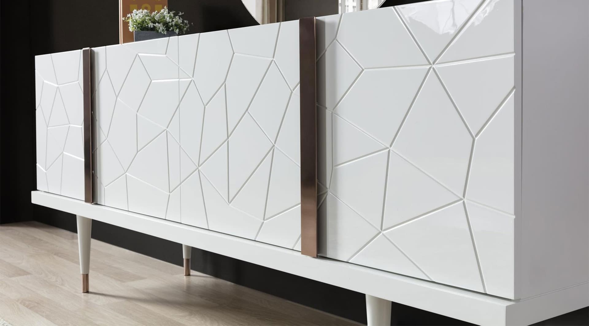 Petra Lake Beyaz Modern Yemek Odası Takımı - Image 2