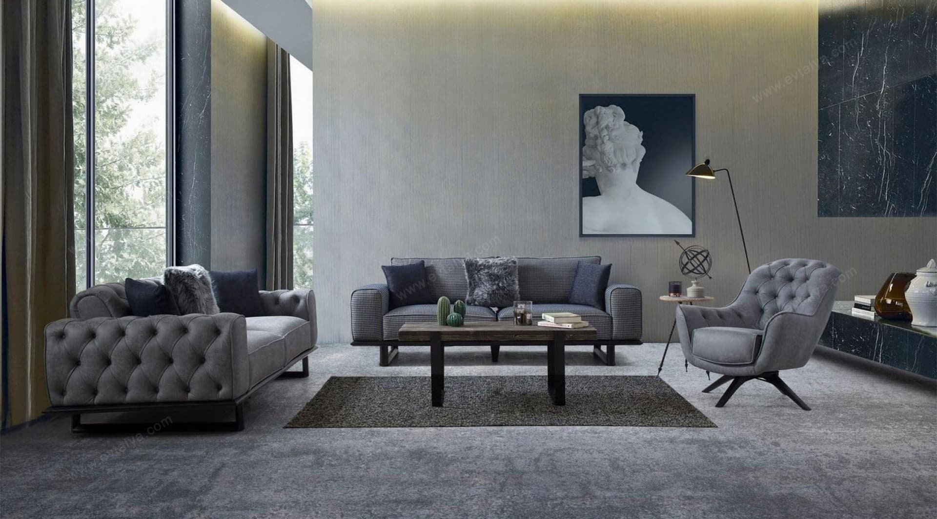 Rio Gri Chester Koltuk Takımı