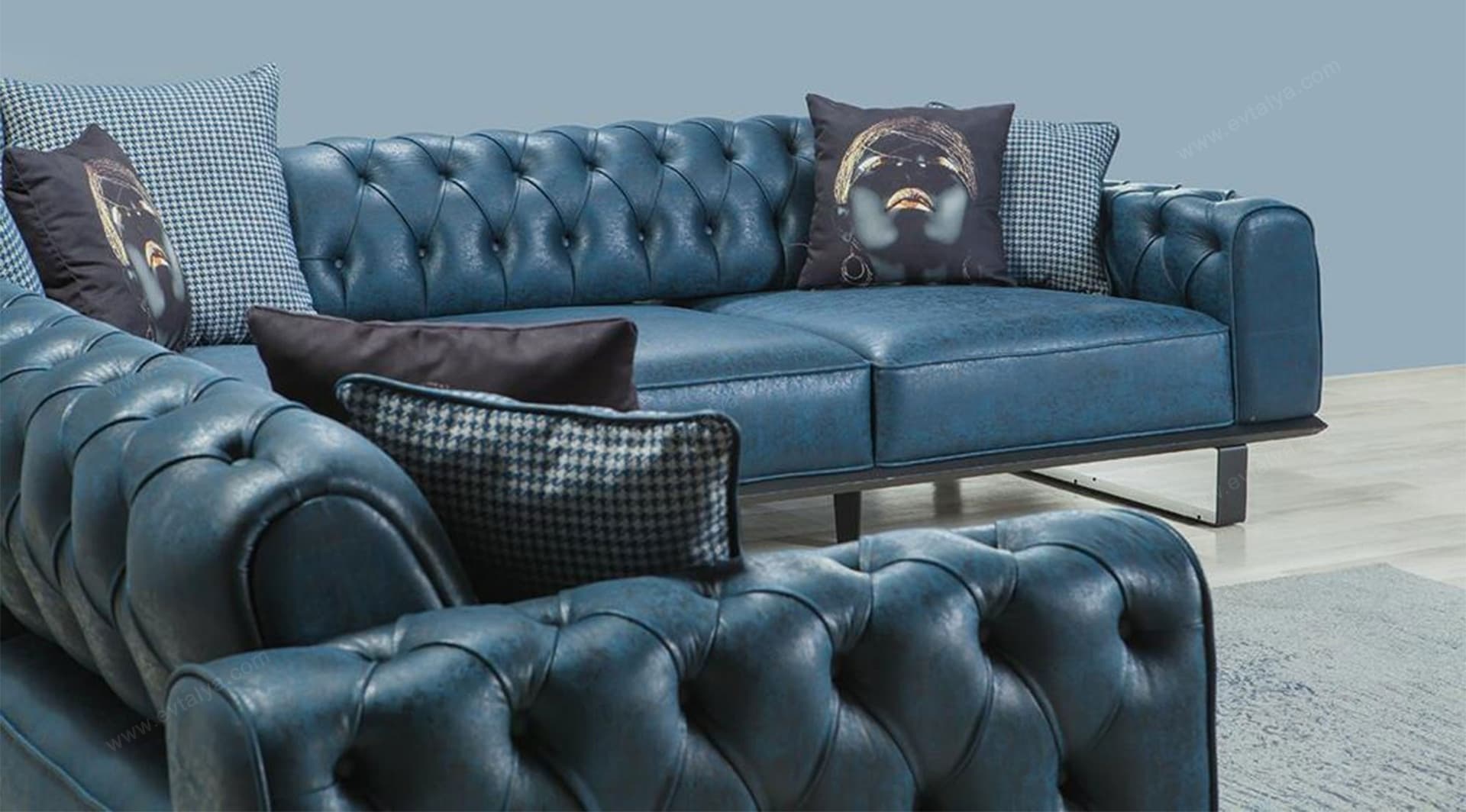 Rio Mavi Chester Chester Köşe Koltuk Takımı - Image 5