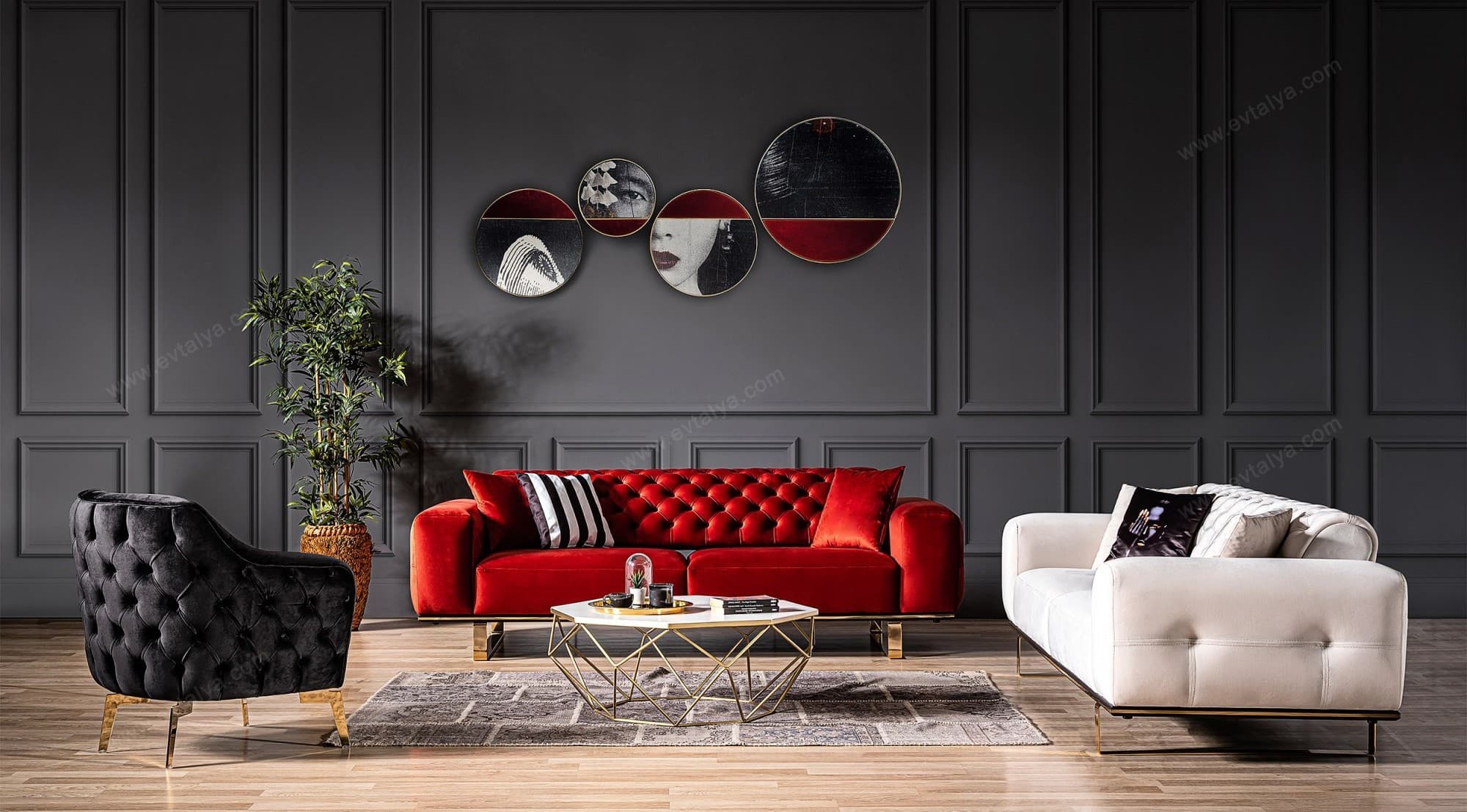 Roma Lüks Chester Koltuk Takımı