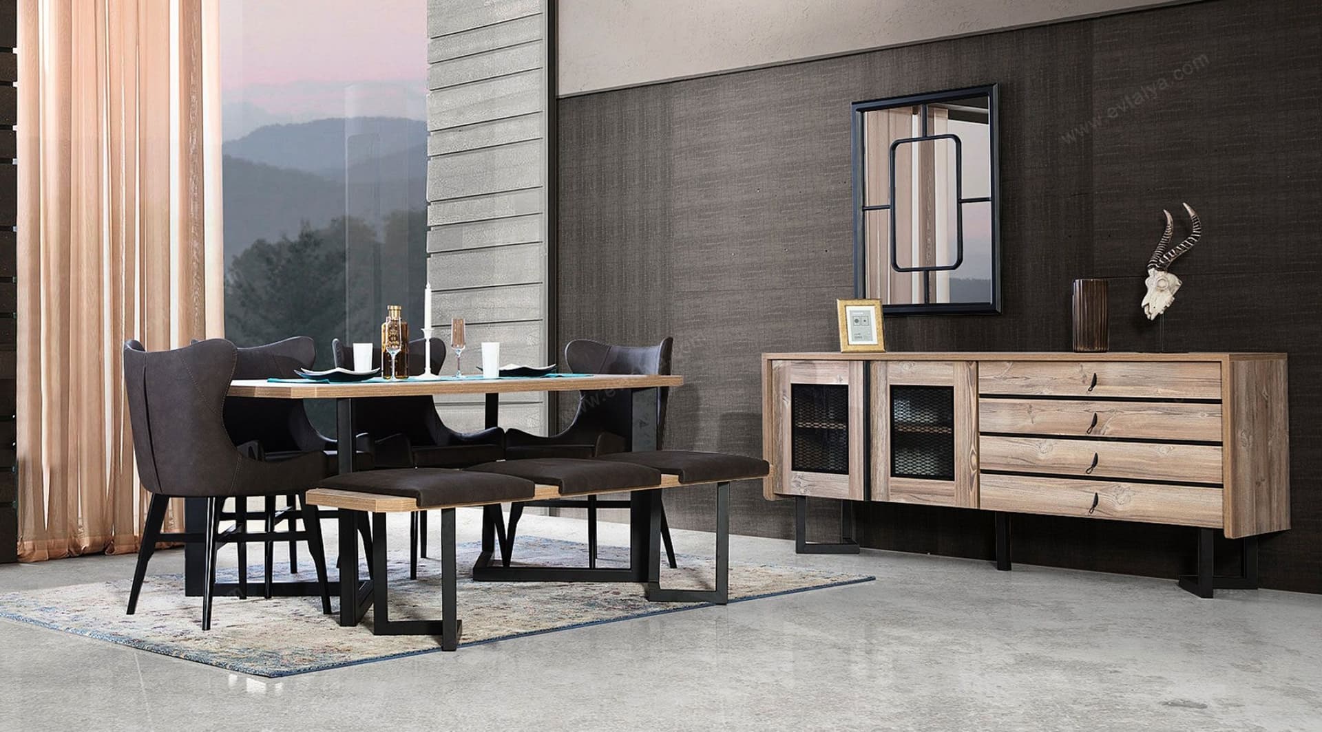 Rustik Modern Yemek Odası Takımı