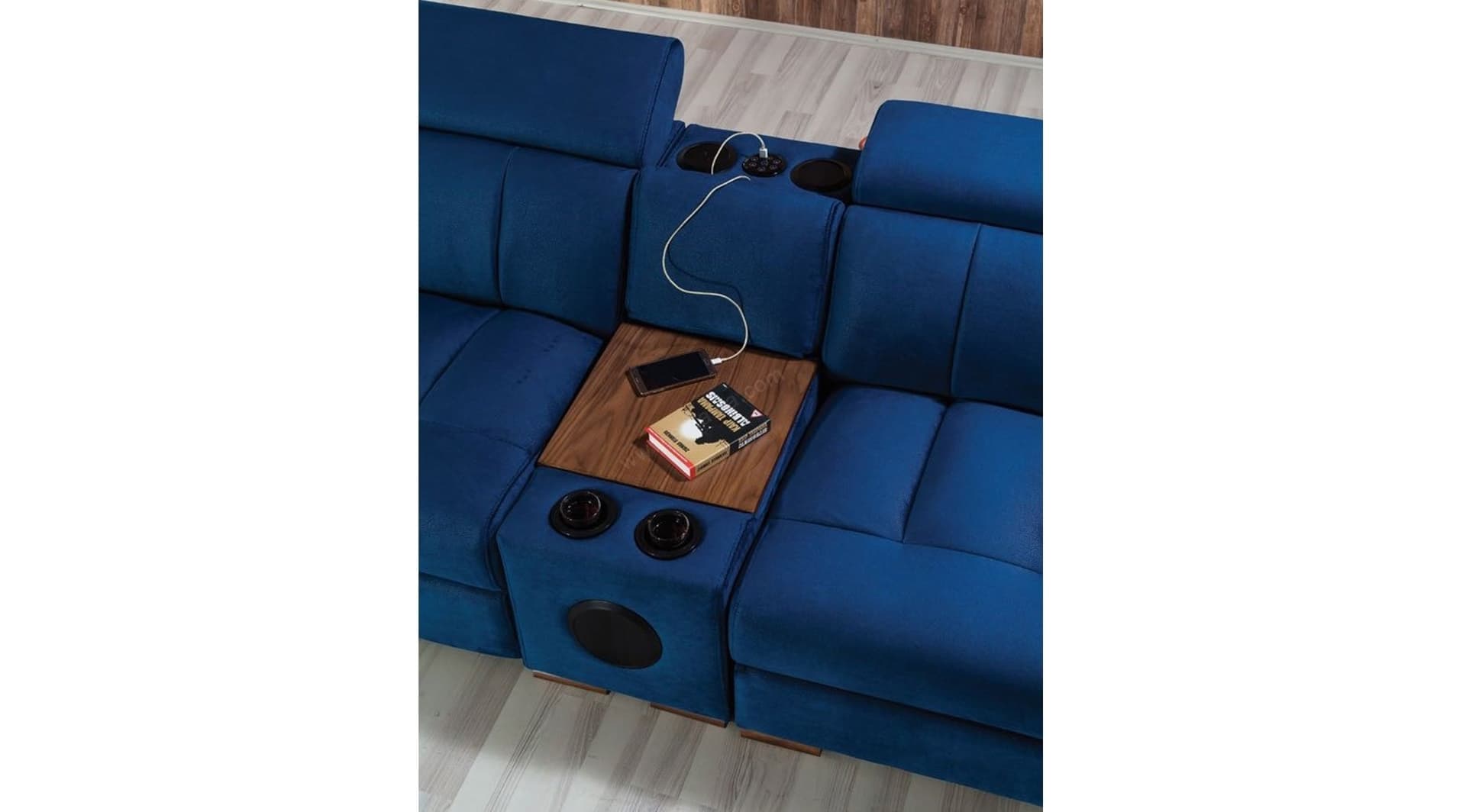 Tesla Mavi Akıllı Modern Köşe Koltuk Takımı 5