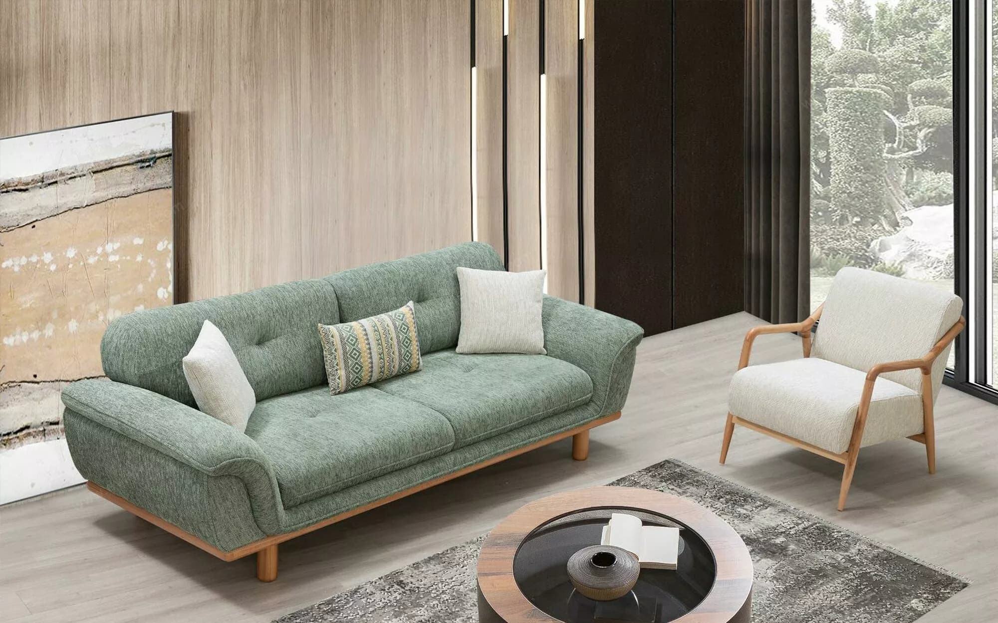 Valencia Modern Üçlü Koltuk 2