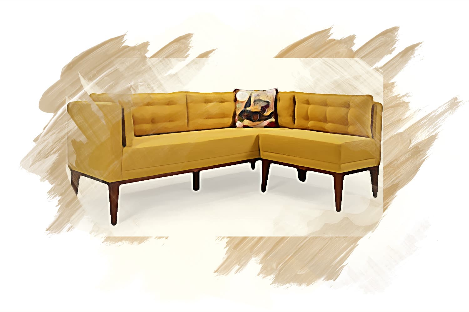 Ruby Ahşap Ayak İkili Oturum Bank - Image 1