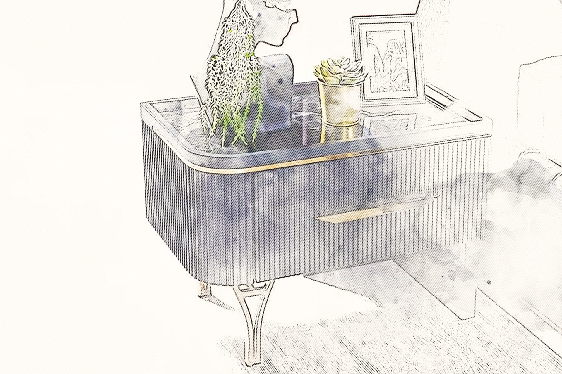 Destan Luxury Ekru Komodin - Image 1