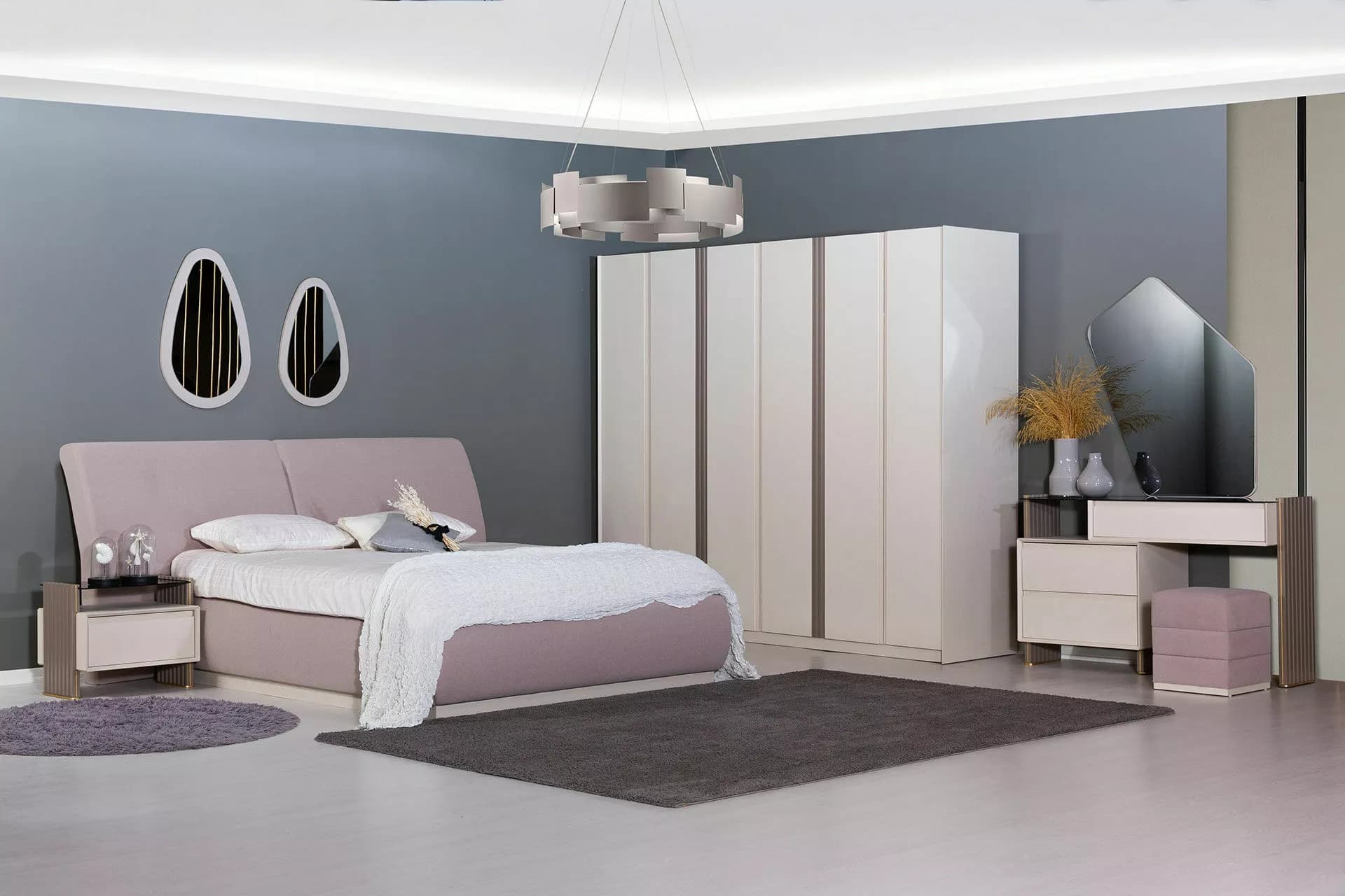 Adalya Modern Ekru Yatak Odası Takımı - Image 1