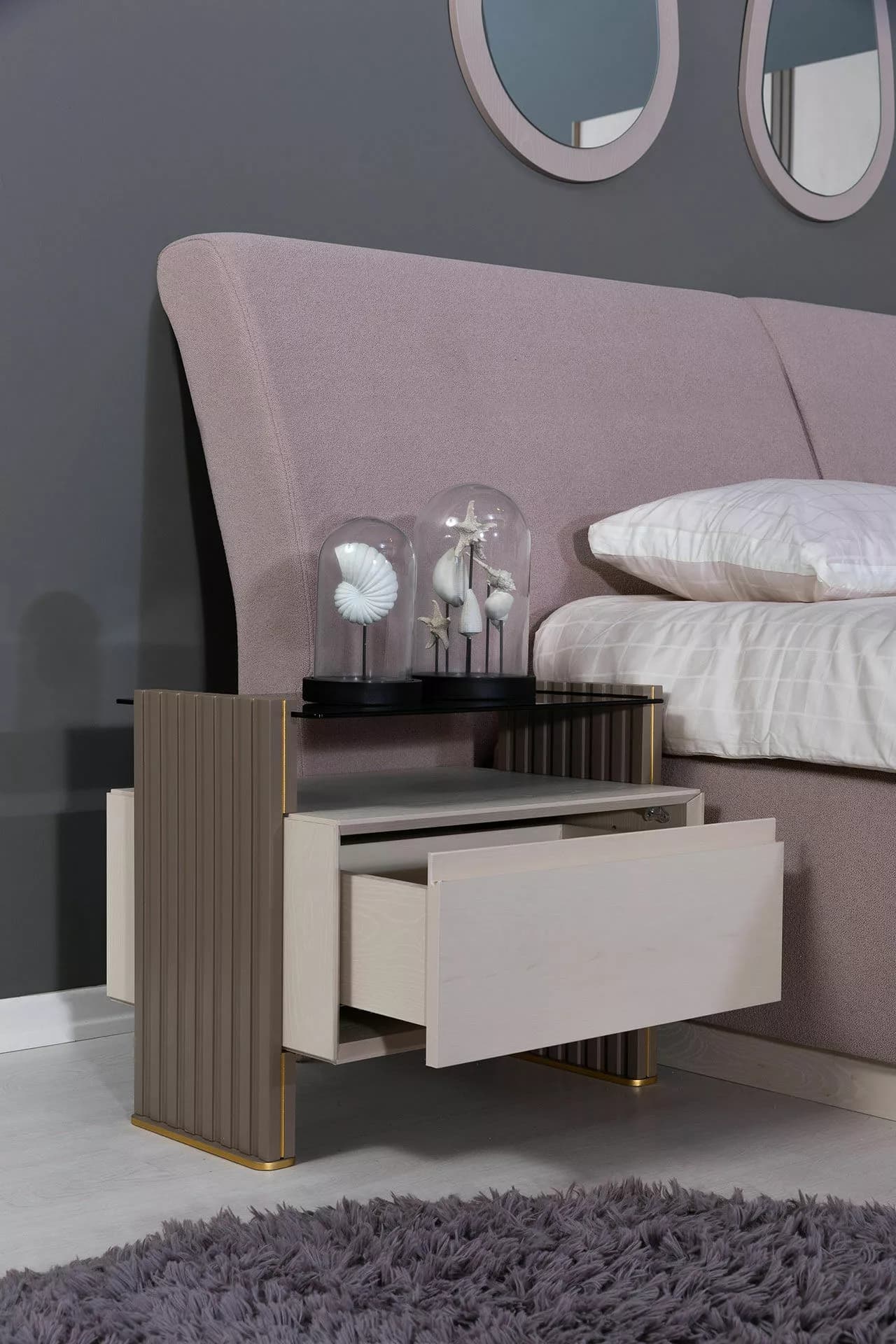 Adalya Modern Ekru Yatak Odası Takımı - Image 6