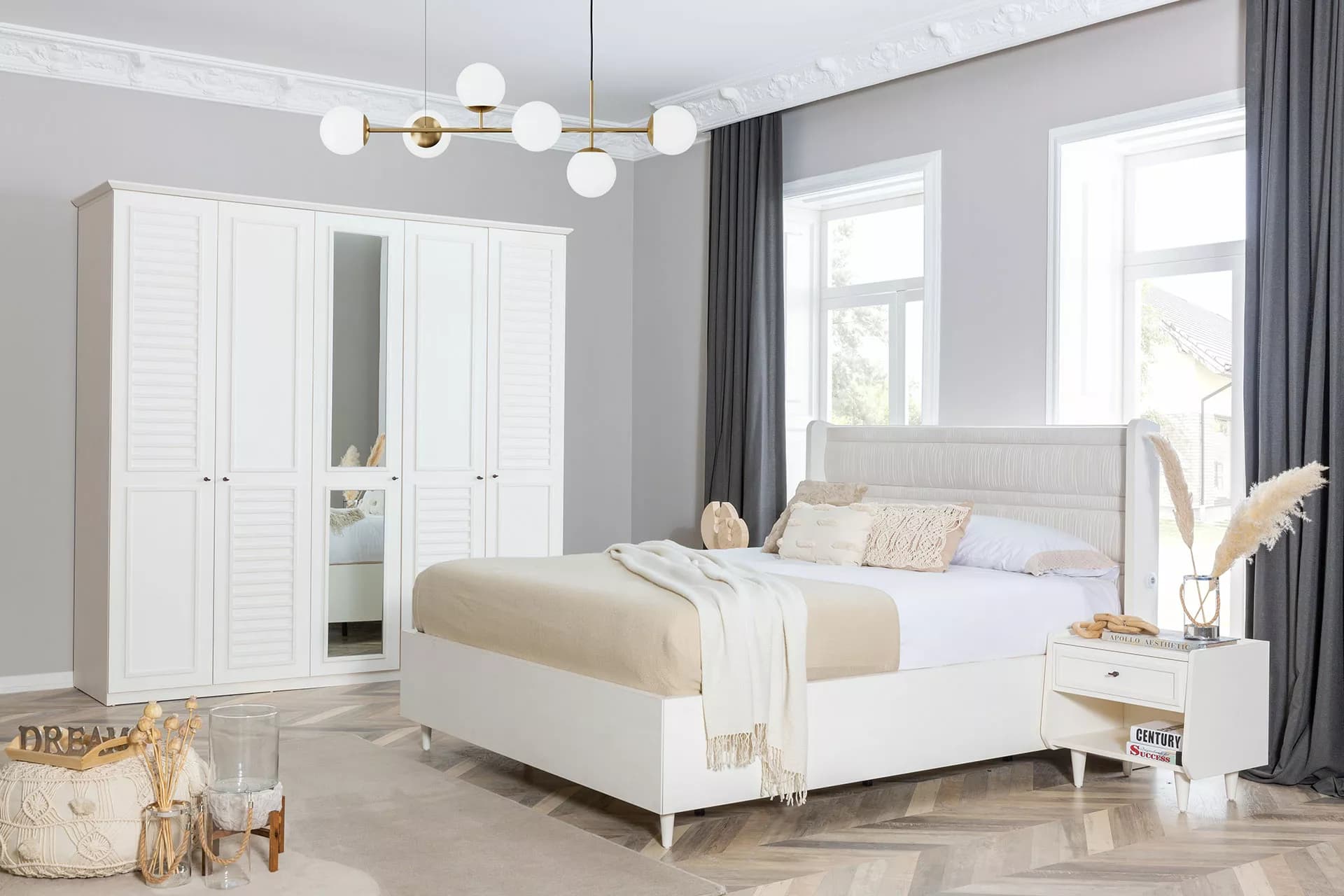 Agra Country Beyaz Yatak Odası Takımı - Image 2