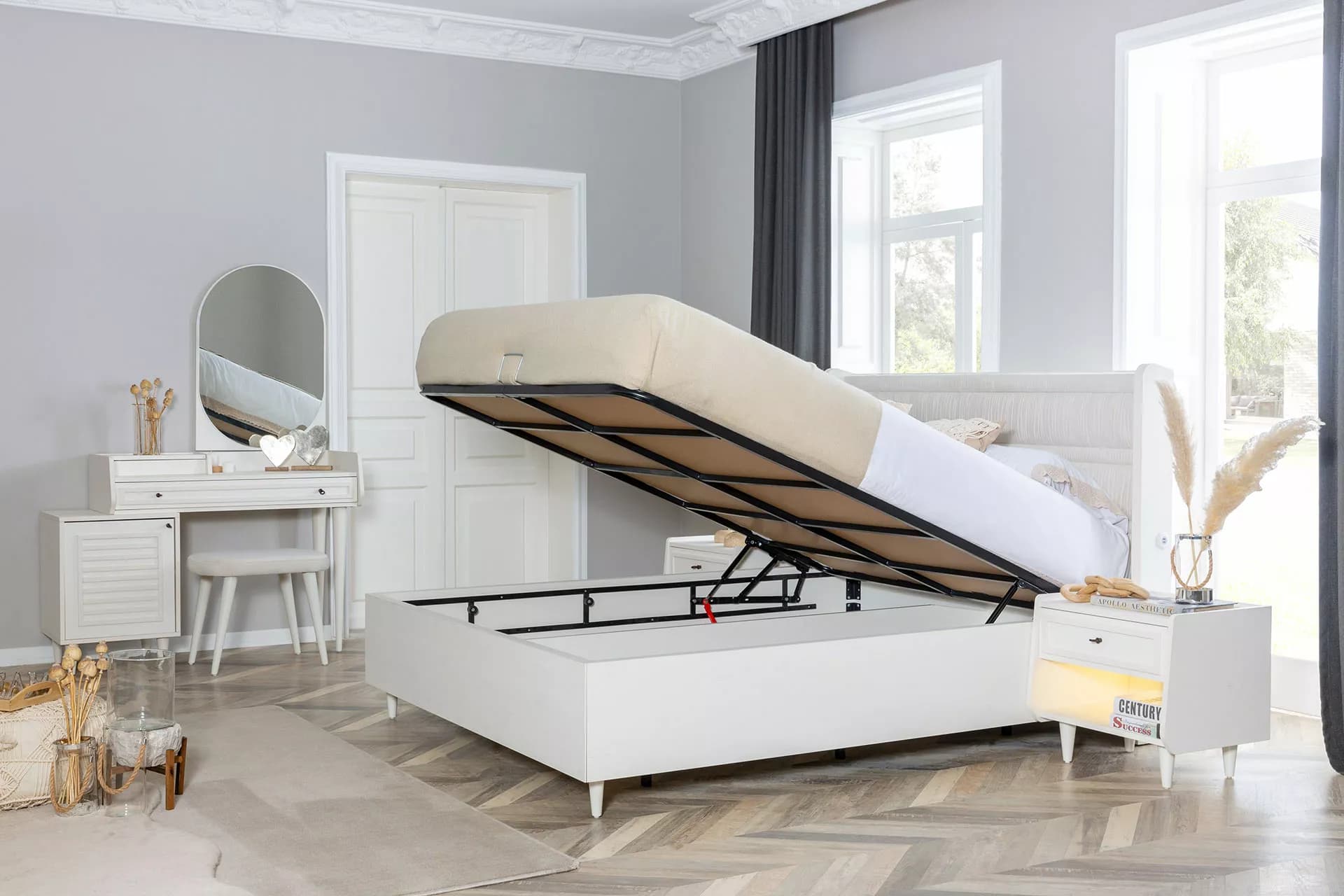 Agra Country Beyaz Yatak Odası Takımı - Image 4