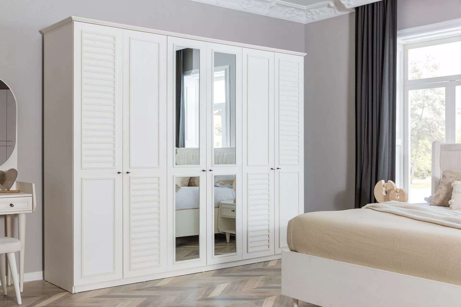 Agra Country Beyaz Yatak Odası Takımı - Image 5