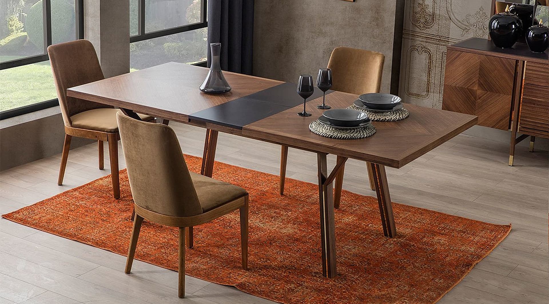 Arista Ceviz Modern Yemek Odası Takımı 5