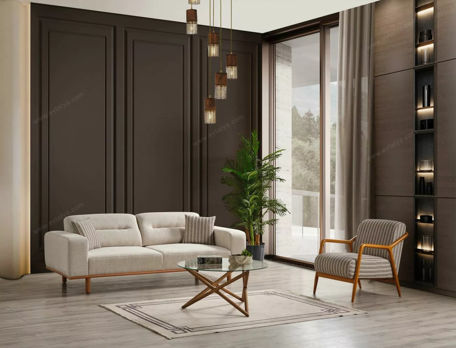 Arjantin Modern Üçlü Koltuk - Image 1