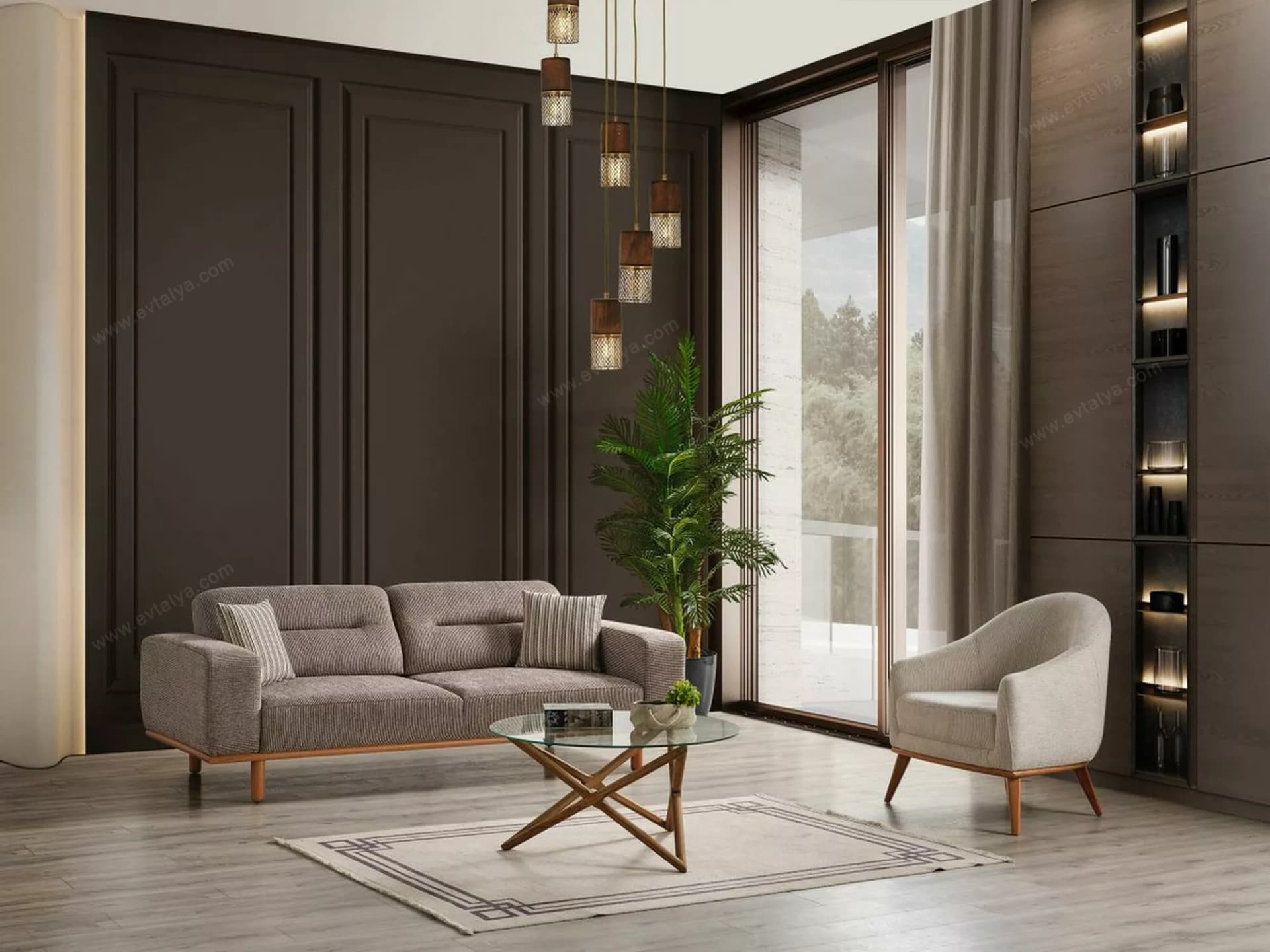 Arjantin Modern Üçlü Koltuk - Image 2