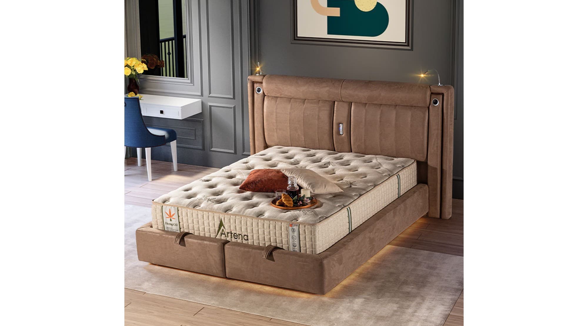 Artena Lux 160x200 Baza Yatak Set - Image 1