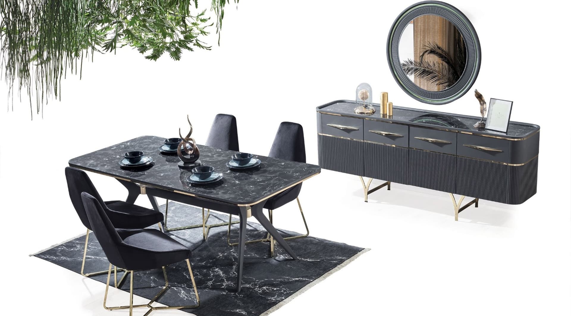 Arven Antrasit Yemek Odası Takımı - Image 7