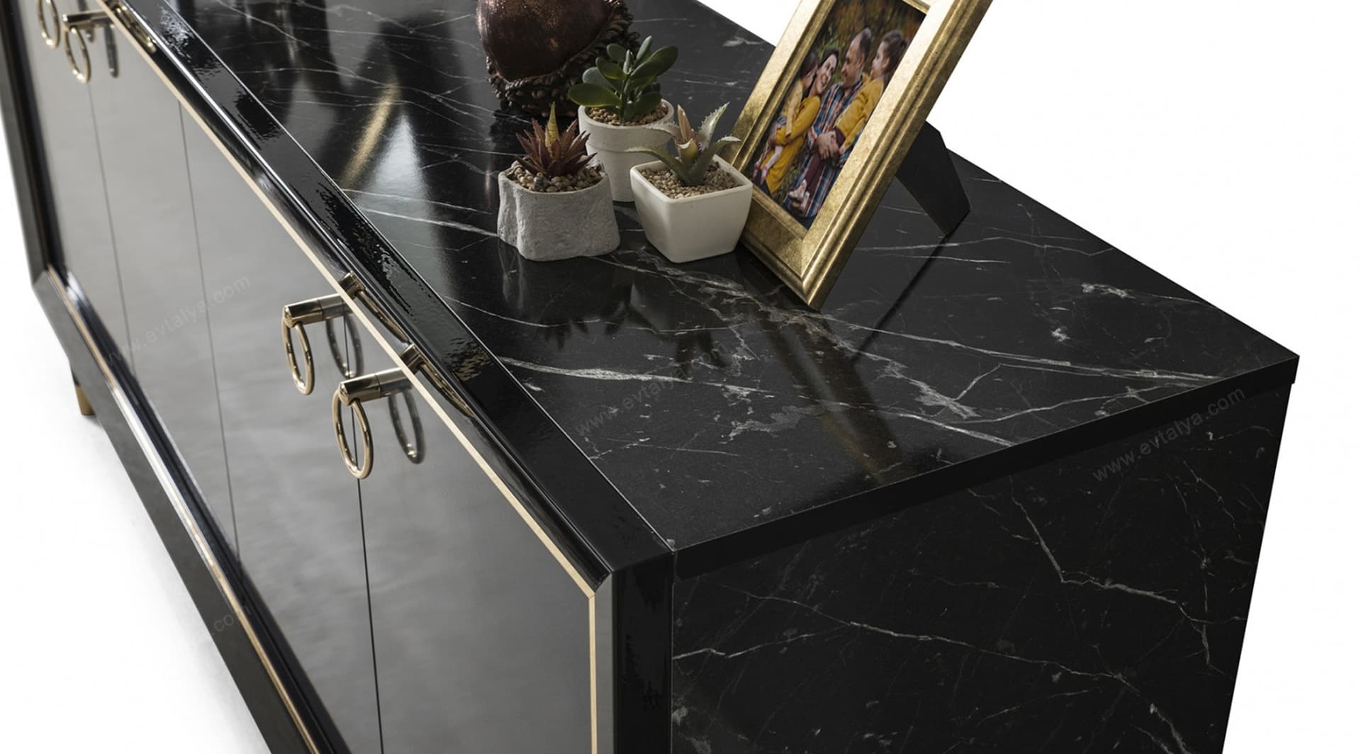 Asil Siyah Aynalı Konsol - Image 2