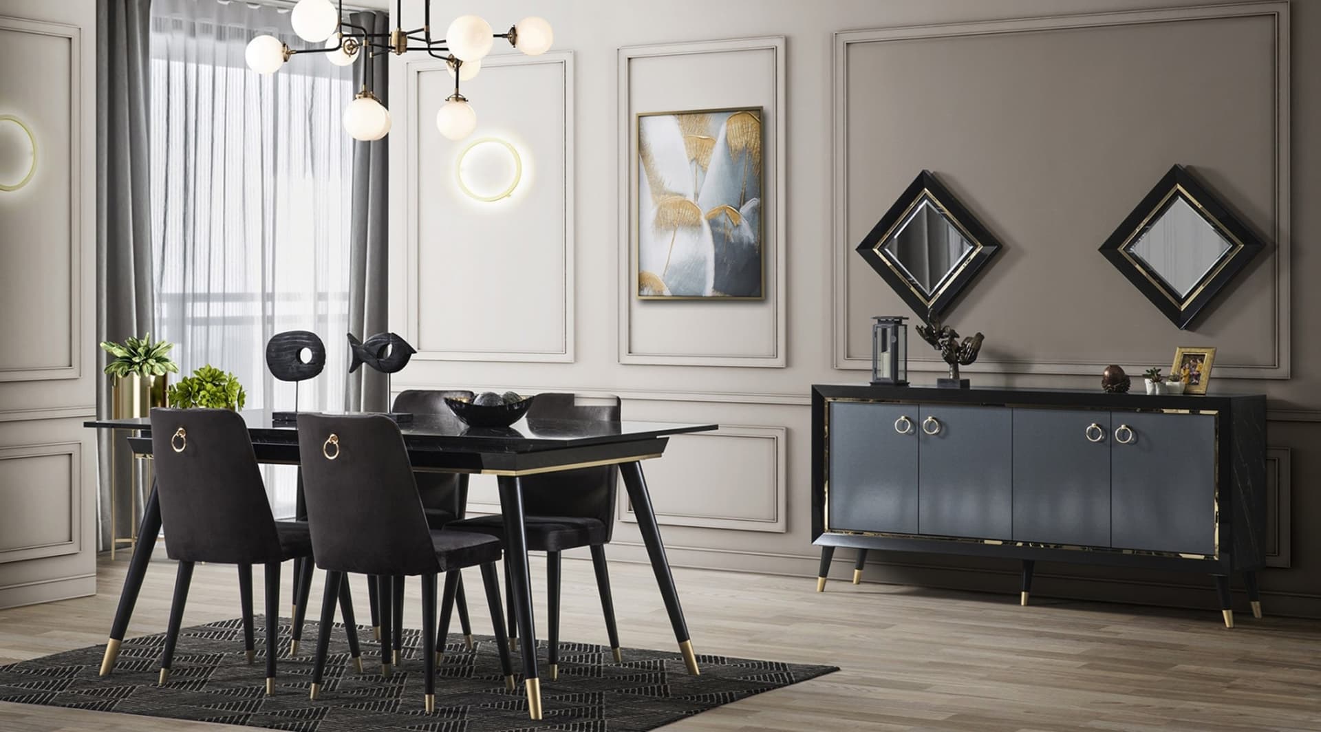 Asil Siyah Yemek Odası Takımı - Image 1