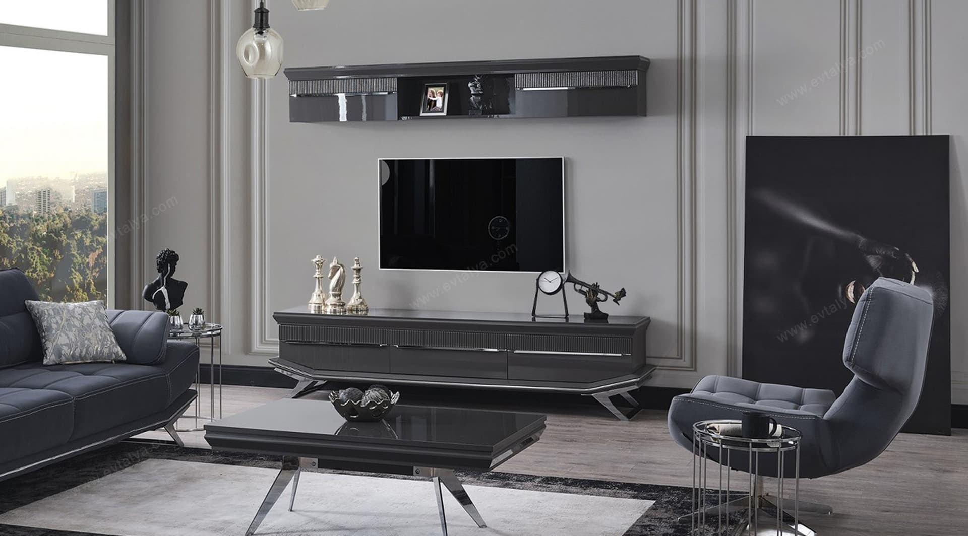 Asya Antrasit Krom Tv Ünitesi 2