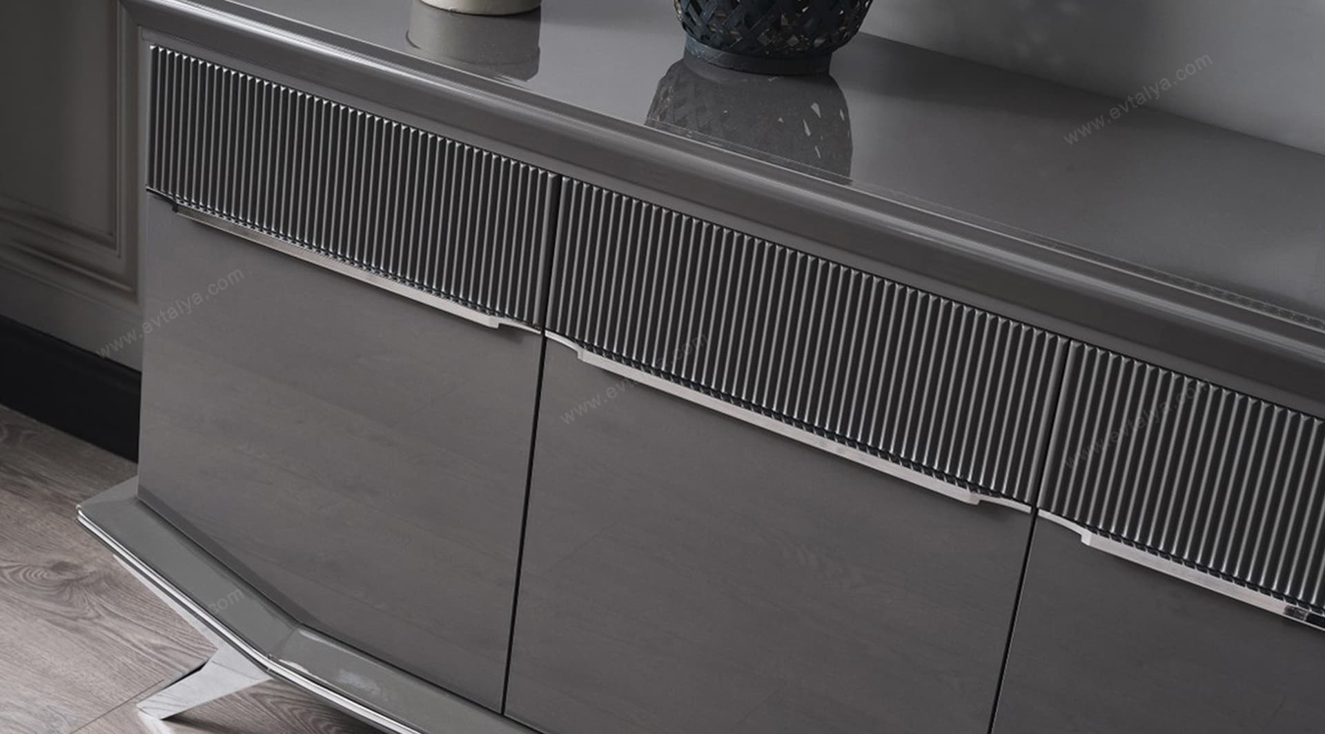 Asya Antrasit Krom Yemek Odası Takımı - Image 6