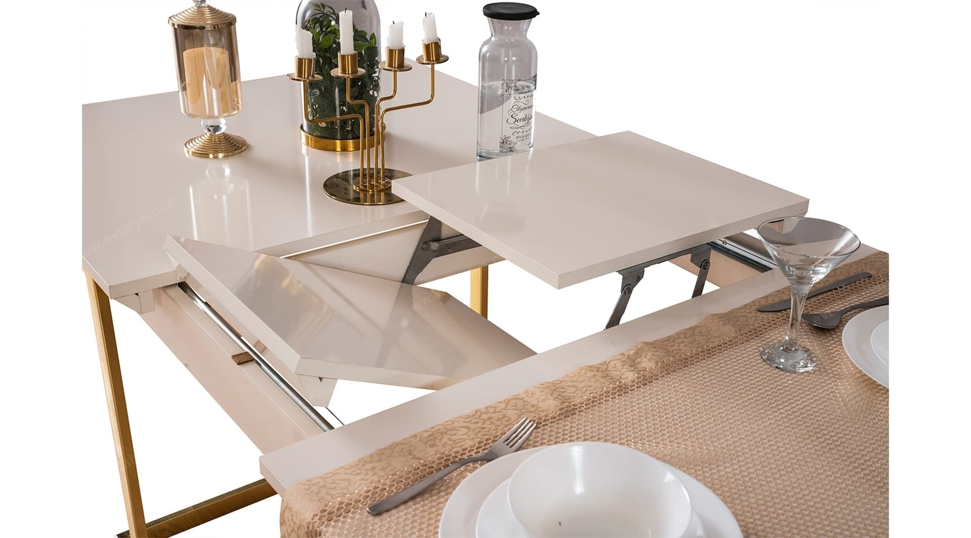 Berrak Beyaz Gold Yemek Odası Takımı - Image 5