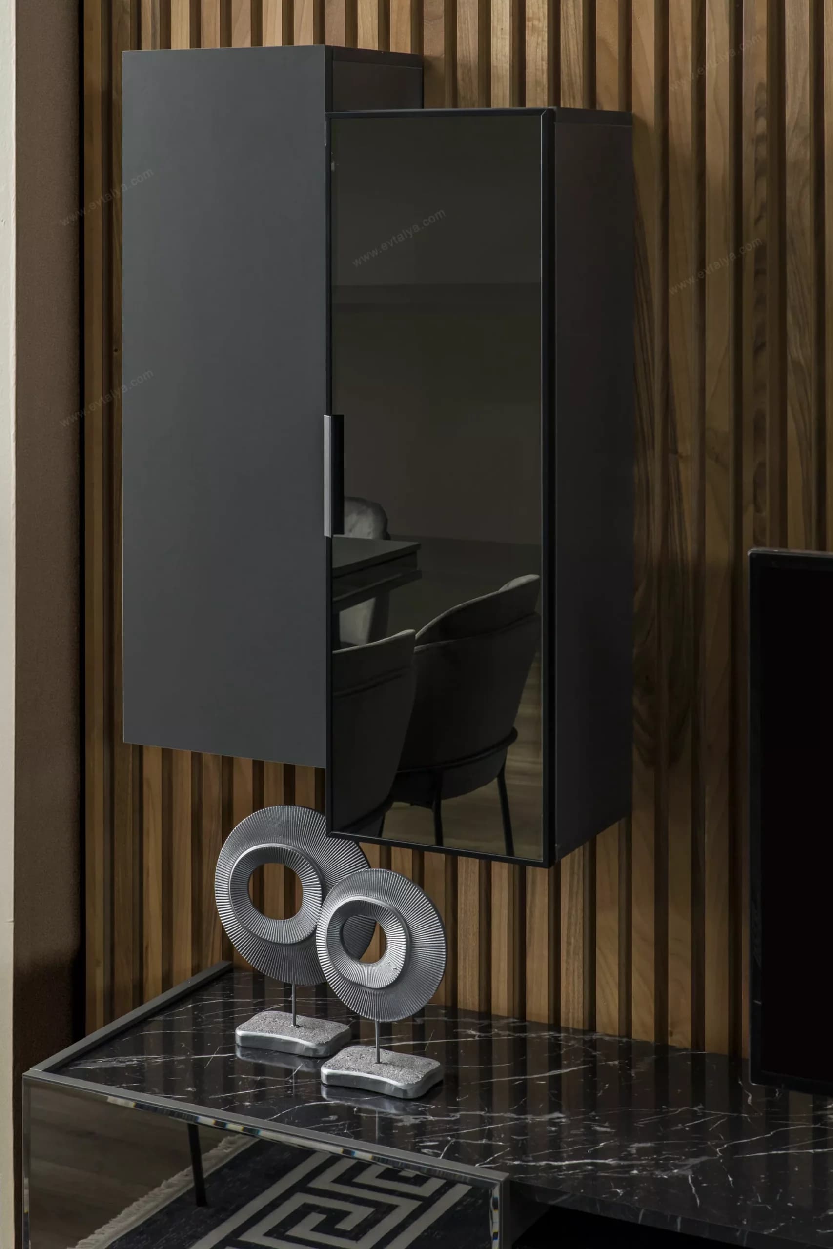 Bronze Antrasit Şömineli TV Ünitesi - Image 3