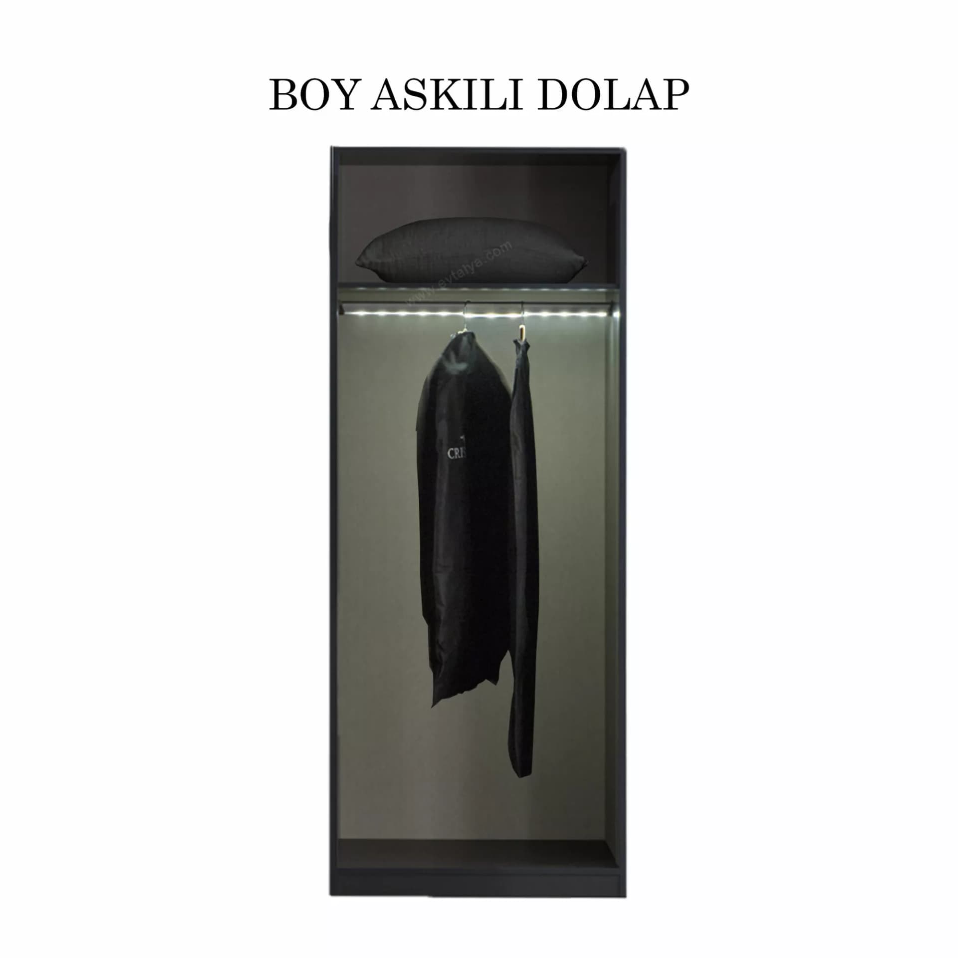Bronze İki Kapılı Boy Askılıklı Gardırop - Image 1
