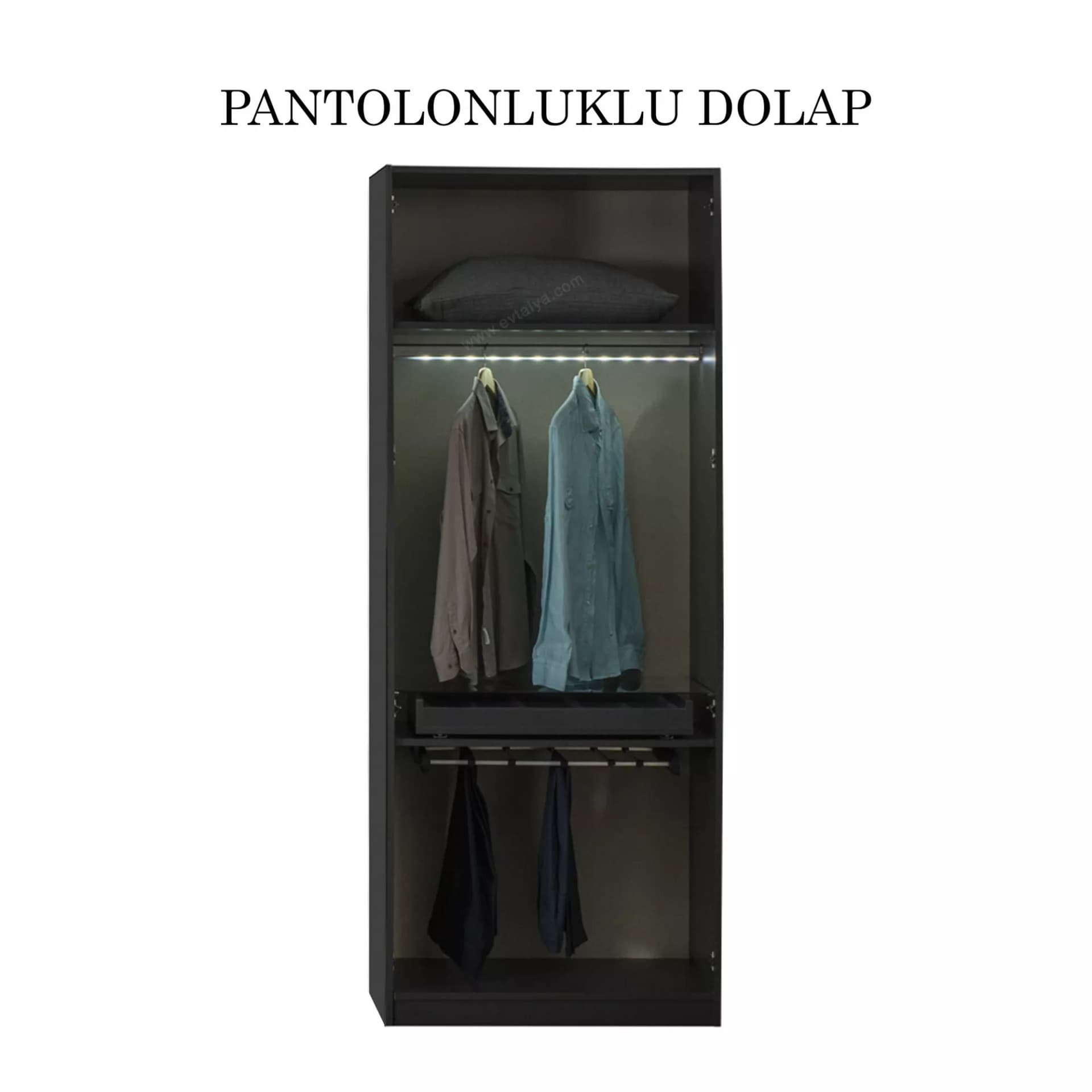 Bronze İki Kapılı Pantolonluklu Gardırop - Image 1