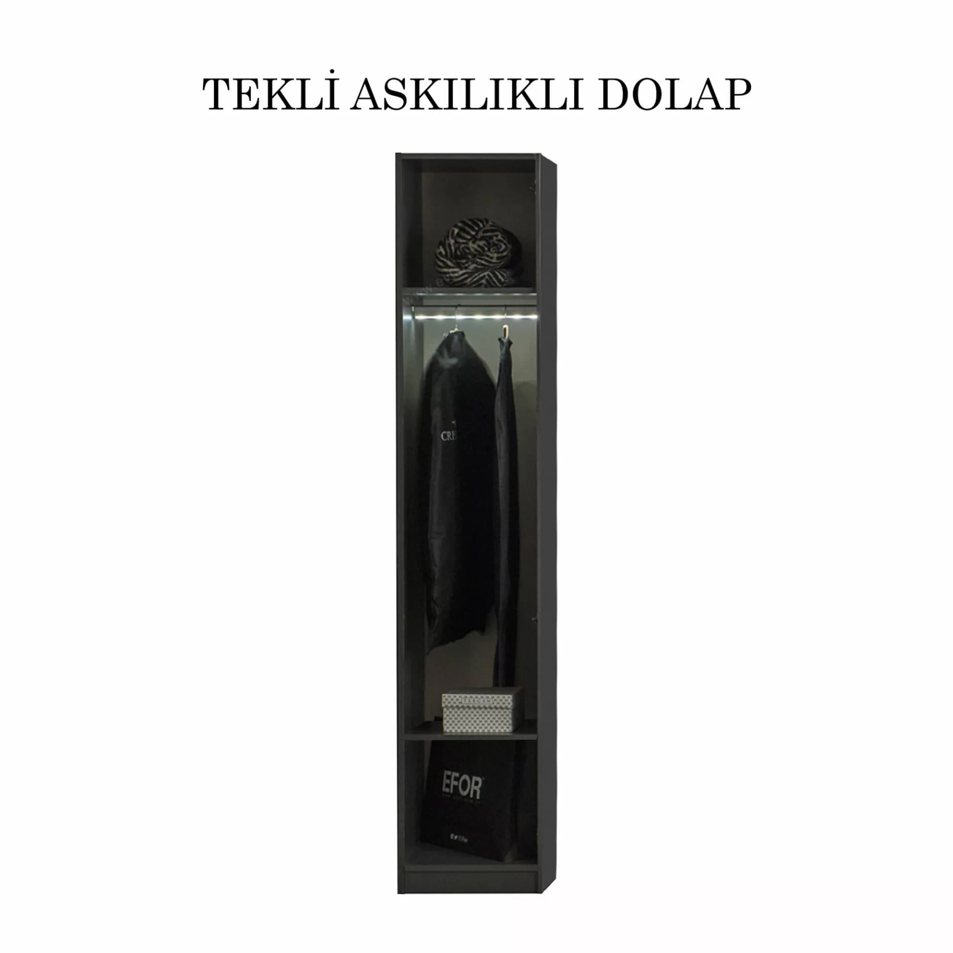 Bronze Tek Kapılı Askılıklı Gardırop - Image 1