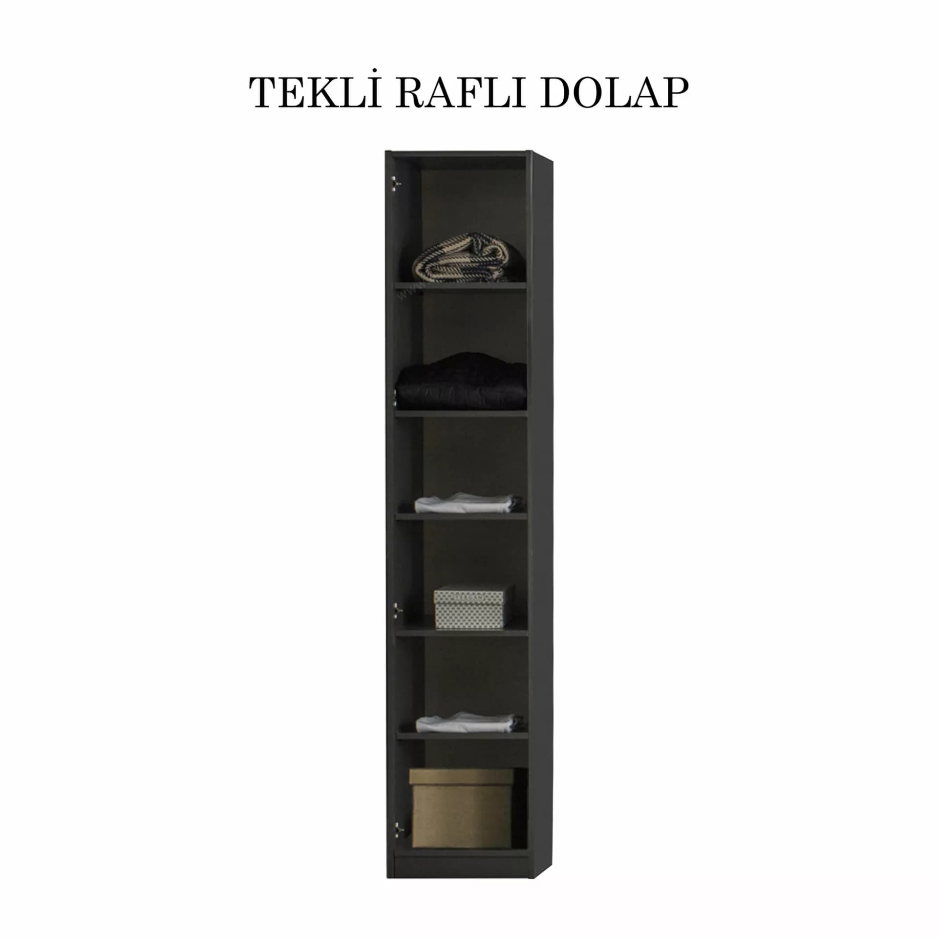 Bronze Tek Kapılı Raflı Gardırop - Image 1