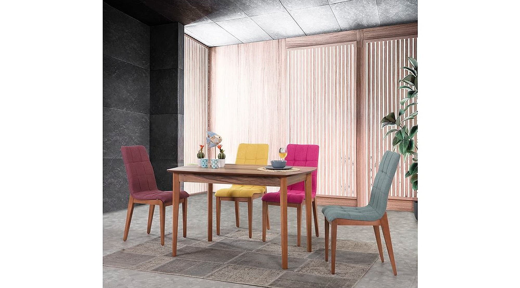 California Ahşap Masa Sandalye Takımı 3