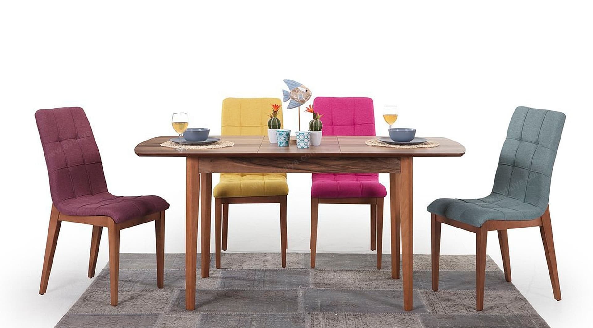 California Ahşap Masa Sandalye Takımı