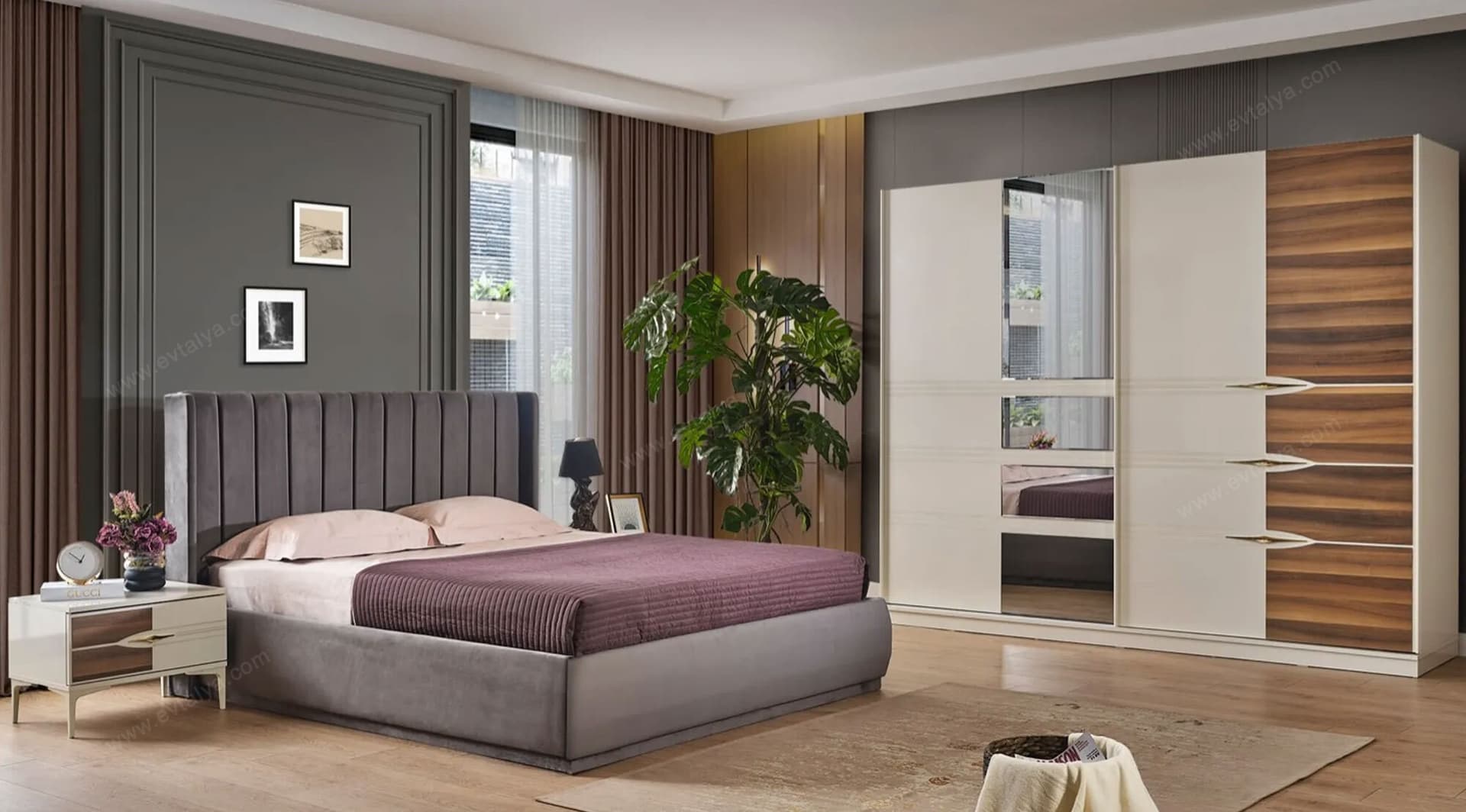 Cazibe Ekru Yatak Odası Takımı - Image 4