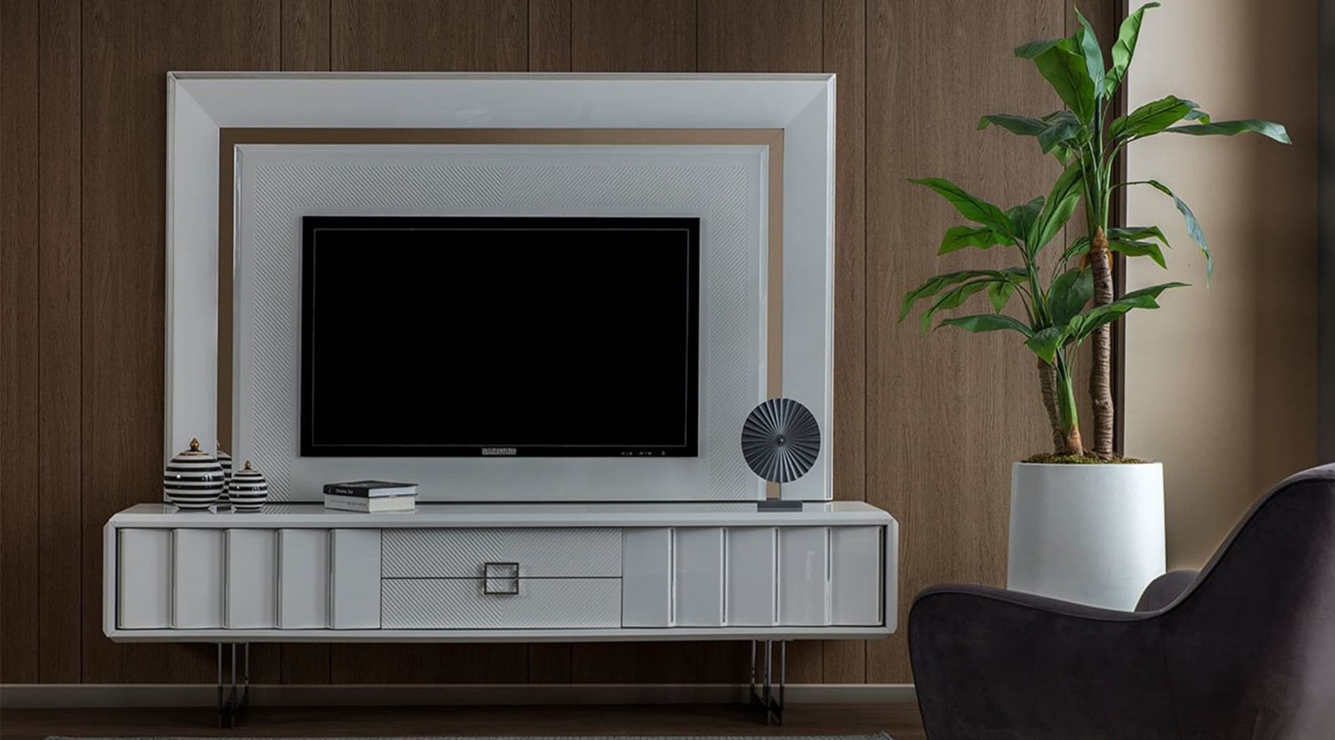 Dante Beyaz Modern Tv Ünitesi 2